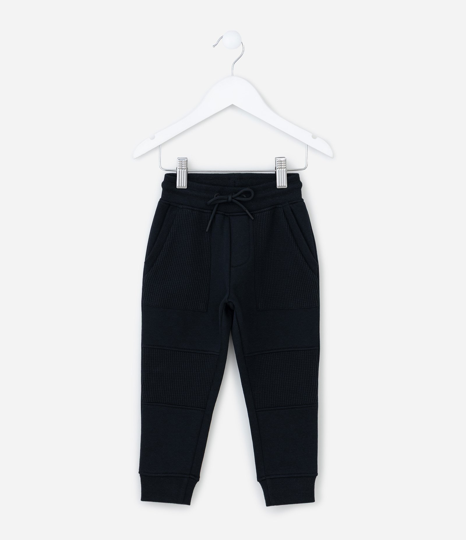 Calça Infantil com Recortes e Texturas - Tam 1 a 6 Anos Preto 1
