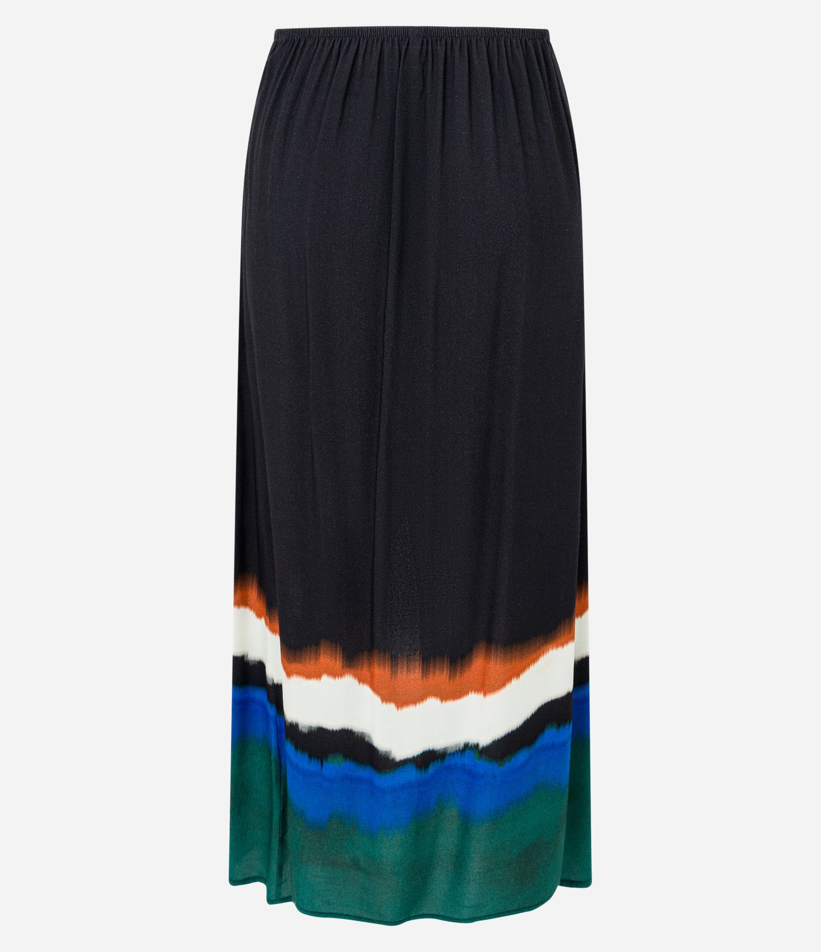 Saída de Praia Saia Transpassada em Viscose com Estampa Aquarelada Preto 8