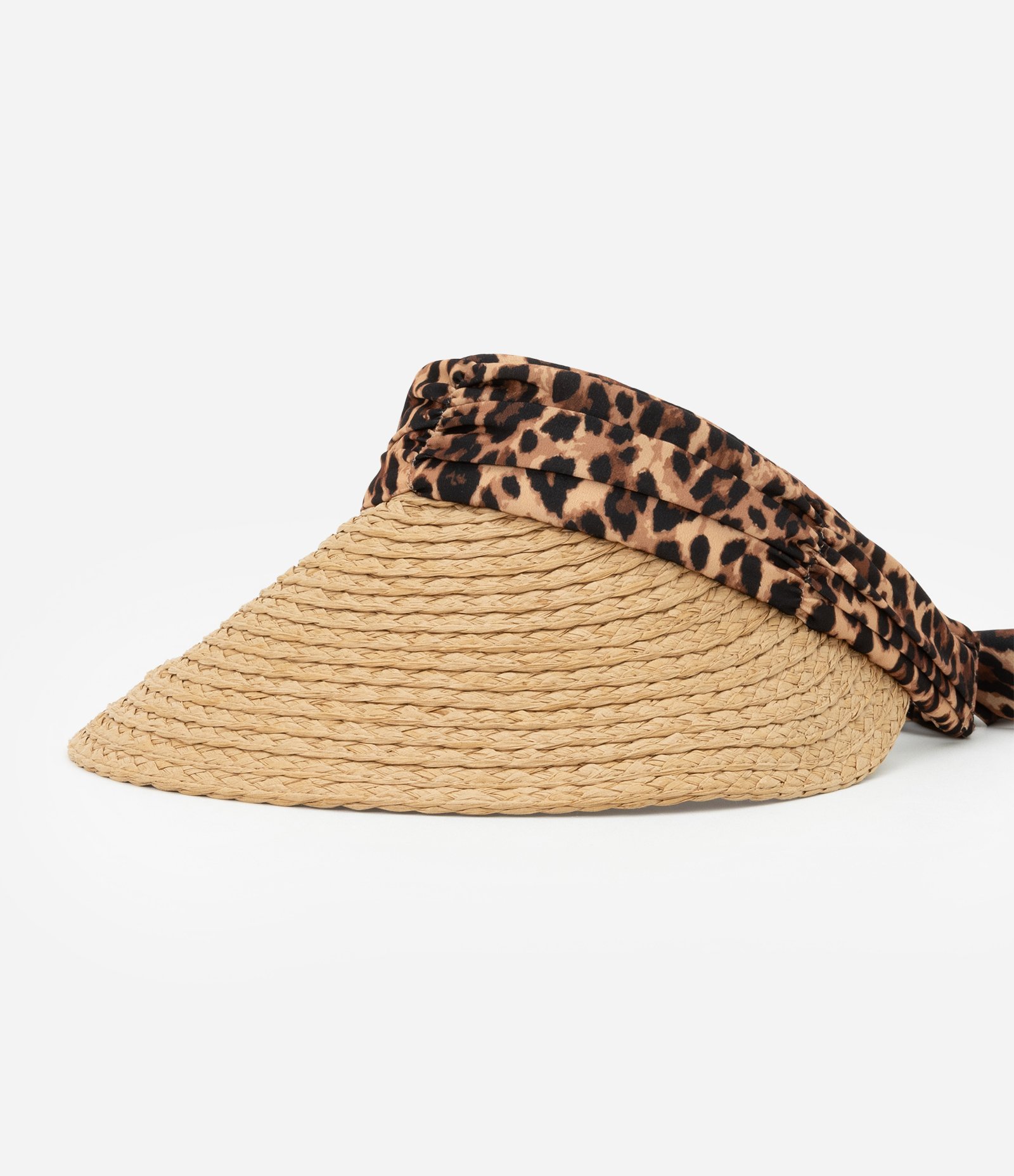 Viseira de Papel com Lenço Estampado Animal Print Onça Bege 2