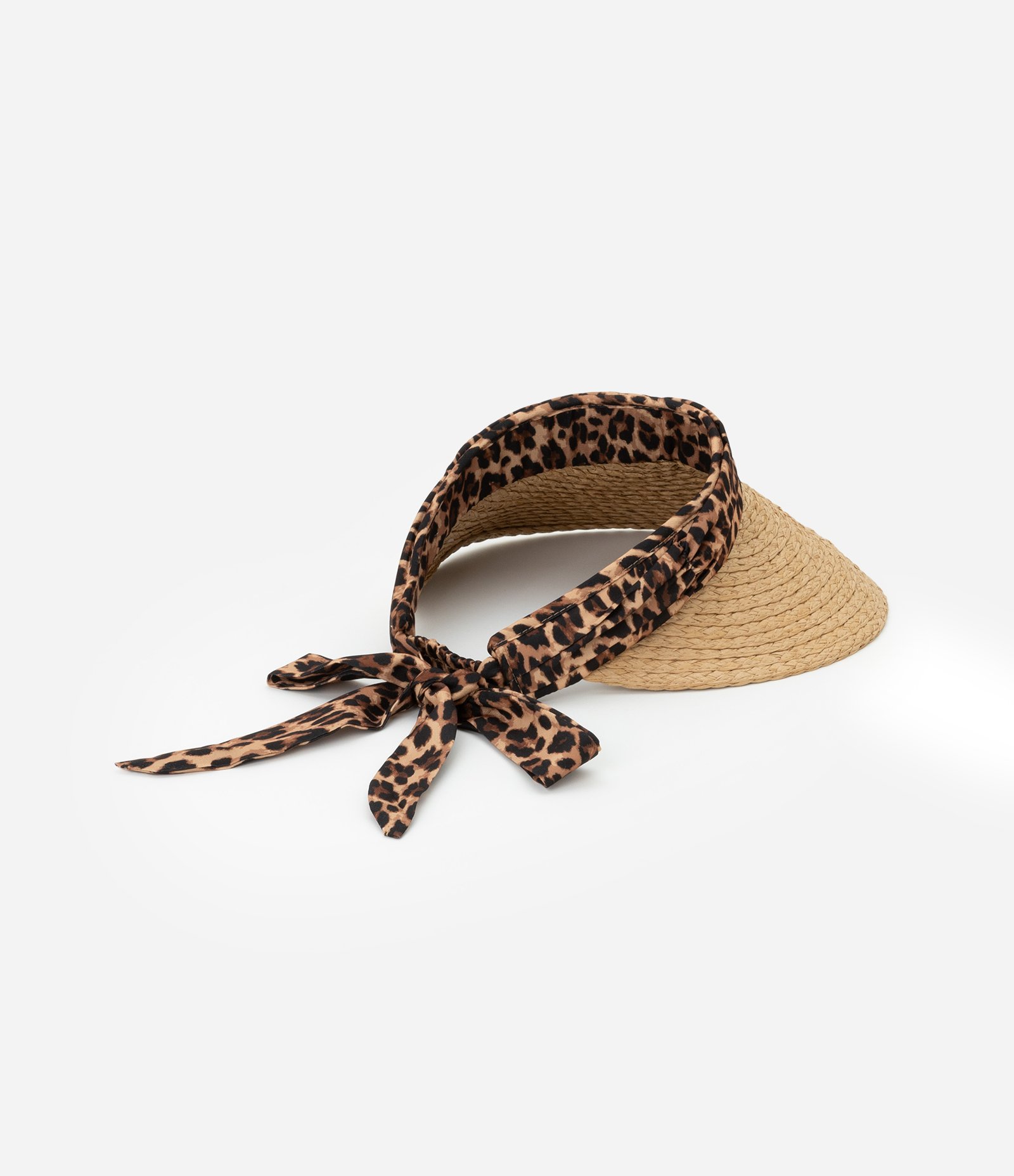Viseira de Papel com Lenço Estampado Animal Print Onça Bege 4