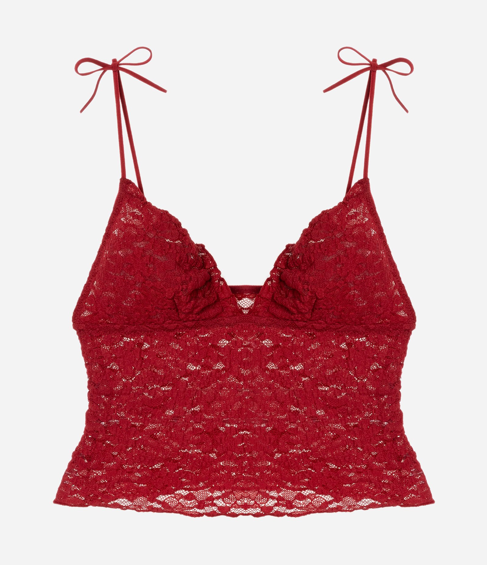 Camisete sem Bojo rm Laise Floral com Lacinho nas Alças Vermelho 5