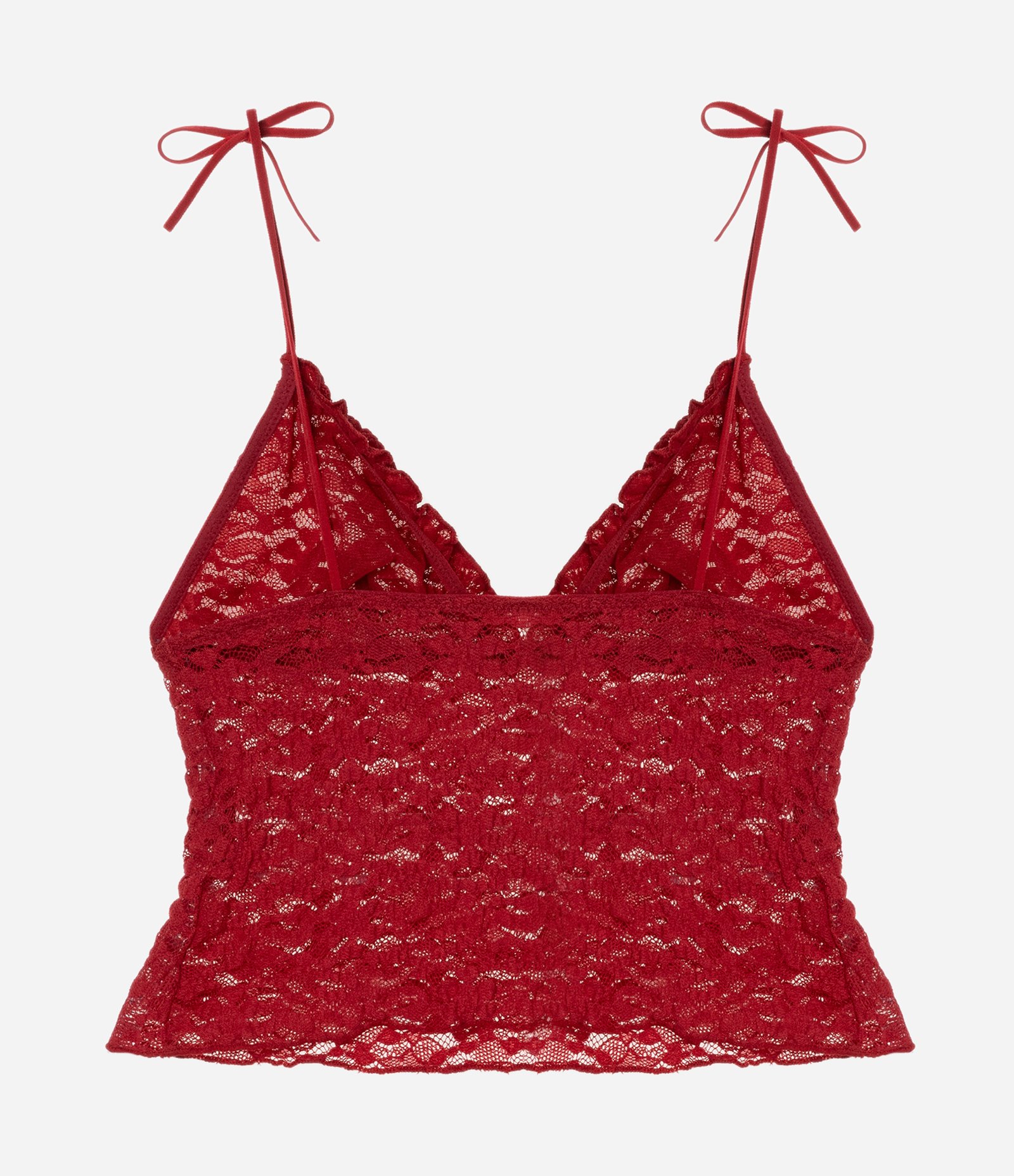 Camisete sem Bojo rm Laise Floral com Lacinho nas Alças Vermelho 6