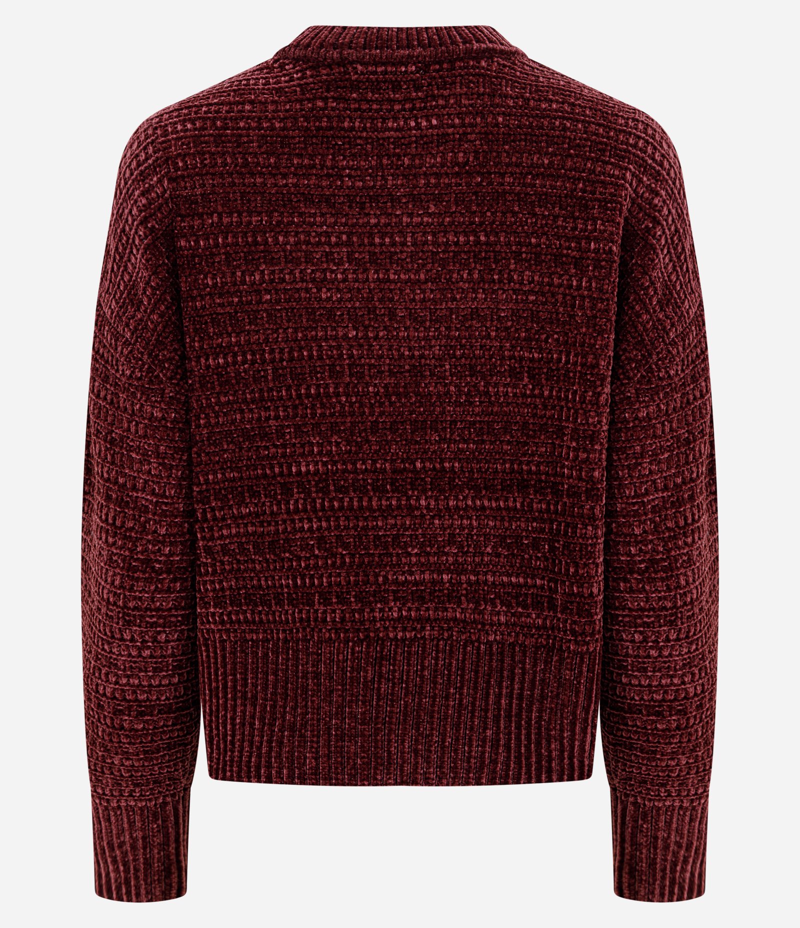 Suéter Regular e Texturizado em Tricô Chenille Vermelho 7