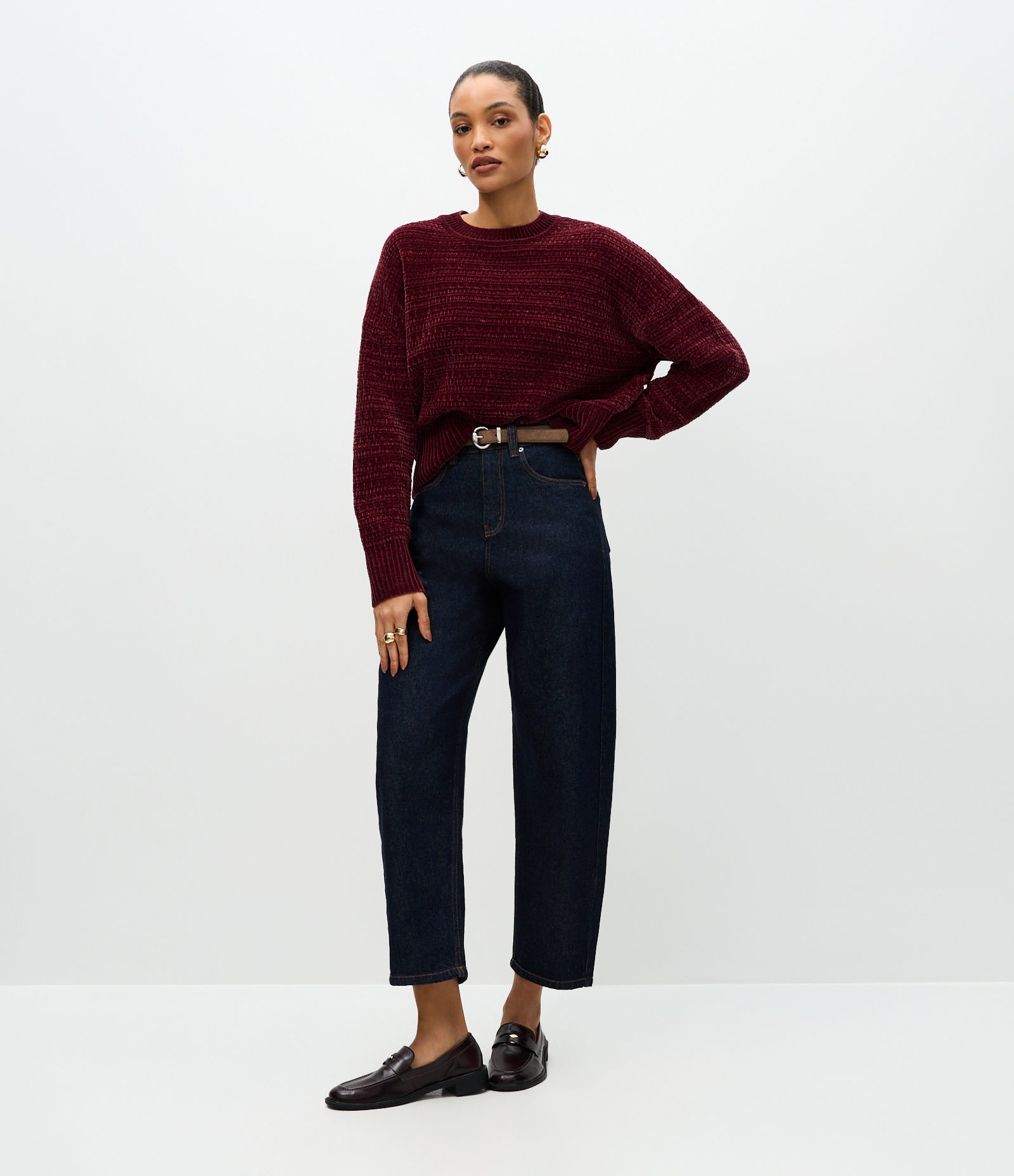 Suéter Regular e Texturizado em Tricô Chenille Vermelho 2