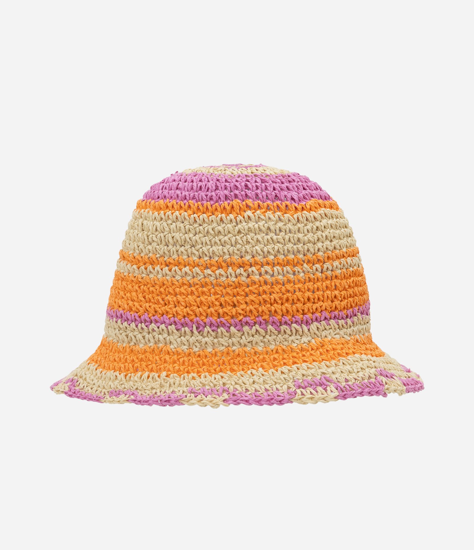 Chapéu Bucket de Palha com Listras Coloridas Multicores 1