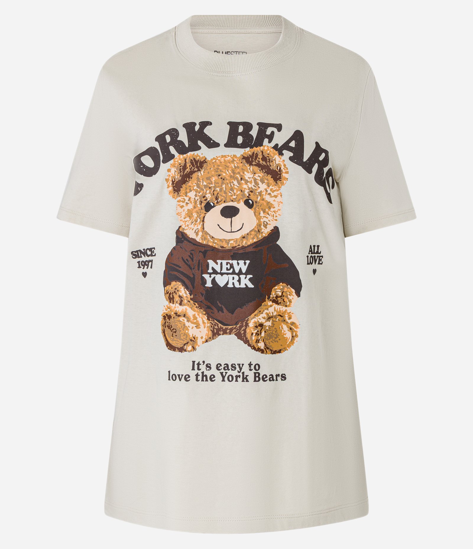 Camiseta em Algodão com Estampa Ursinho York Bears Bege 4
