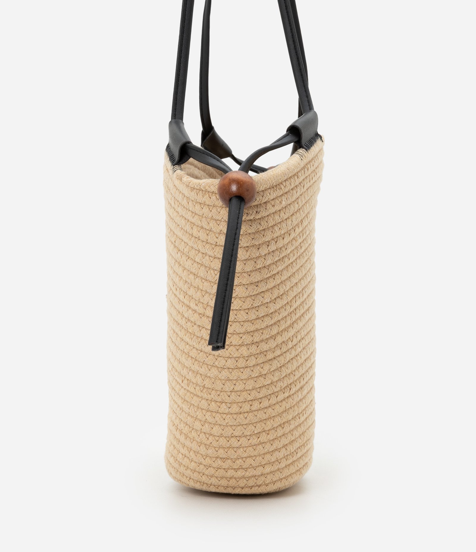 Bolsa de Praia em Corda de Algodão e Alças de PU Bege 3