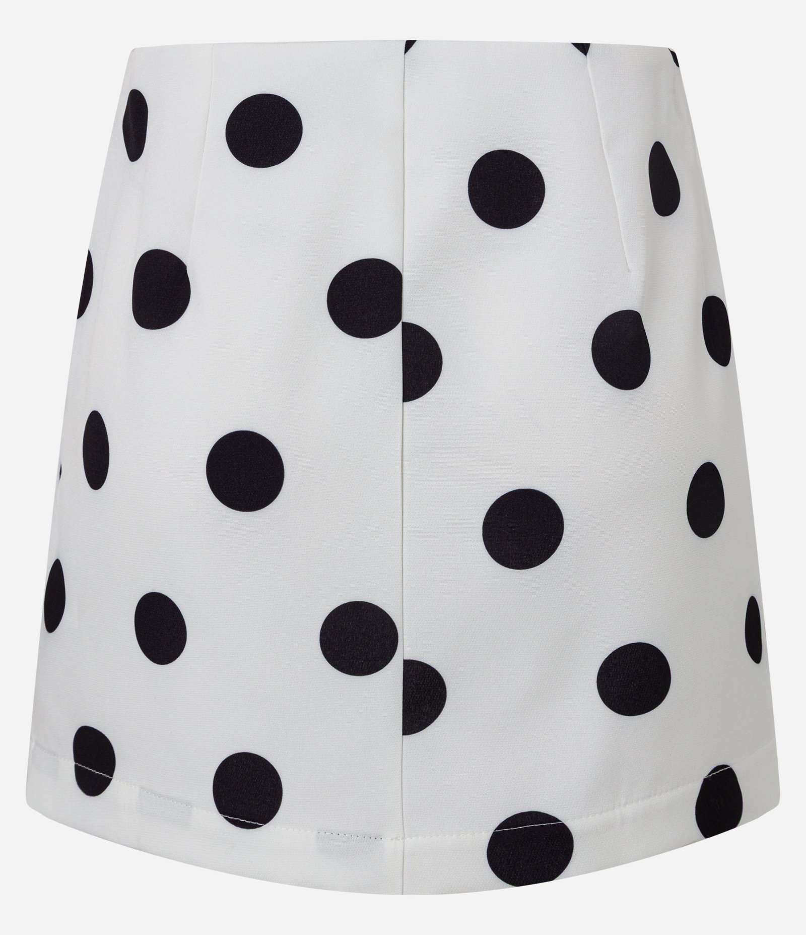 Saia Curta Alfaiataria com Estampa Poá Branco/Preto 7