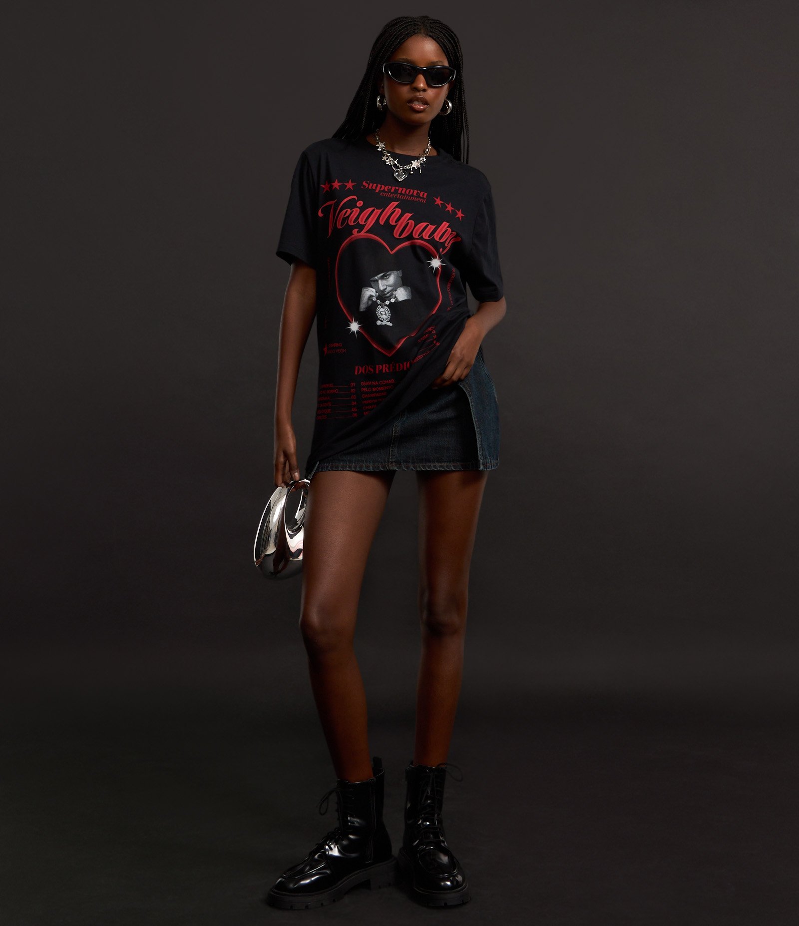 Camiseta em Algodão com Estampa Veigh Baby Preto 5