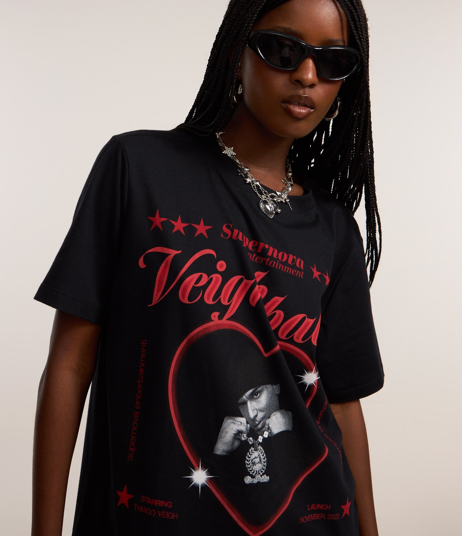 Camiseta em Algodão com Estampa Veigh Baby Preto 1