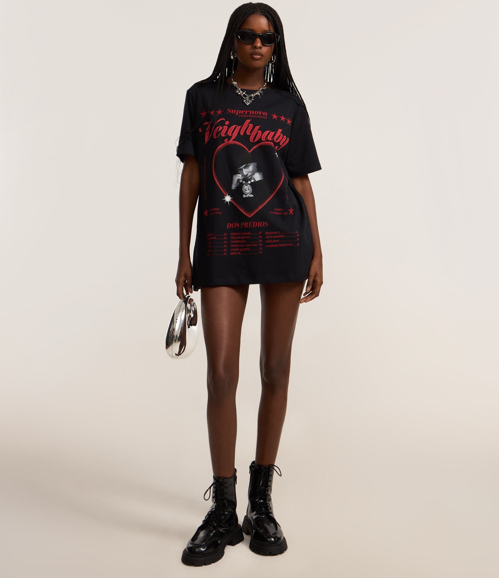 Camiseta em Algodão com Estampa Veigh Baby Preto 2