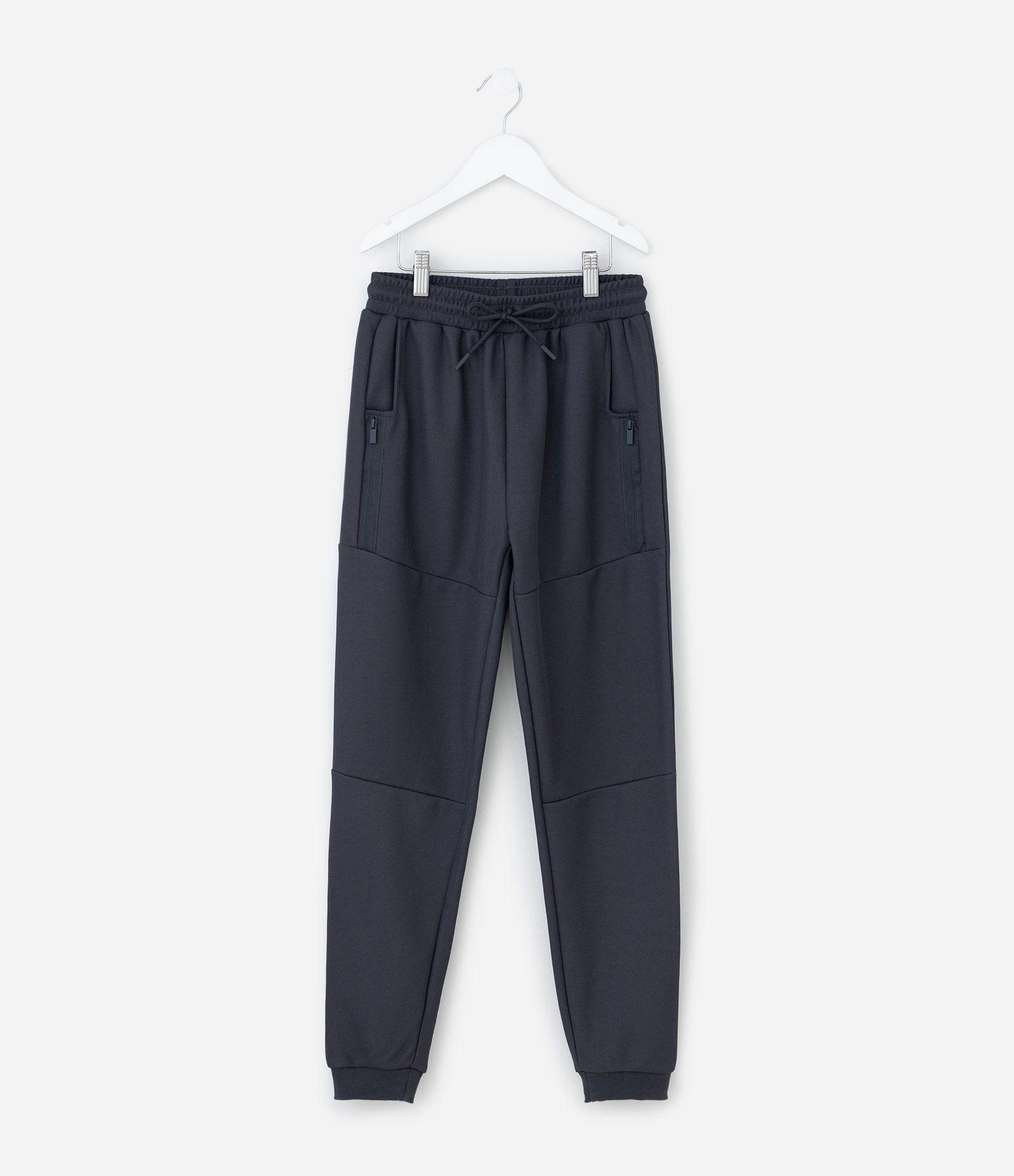 Calça Infantil em Moletom com Bolso com Zíper - Tam 5 a 14 Anos Cinza Chumbo 1