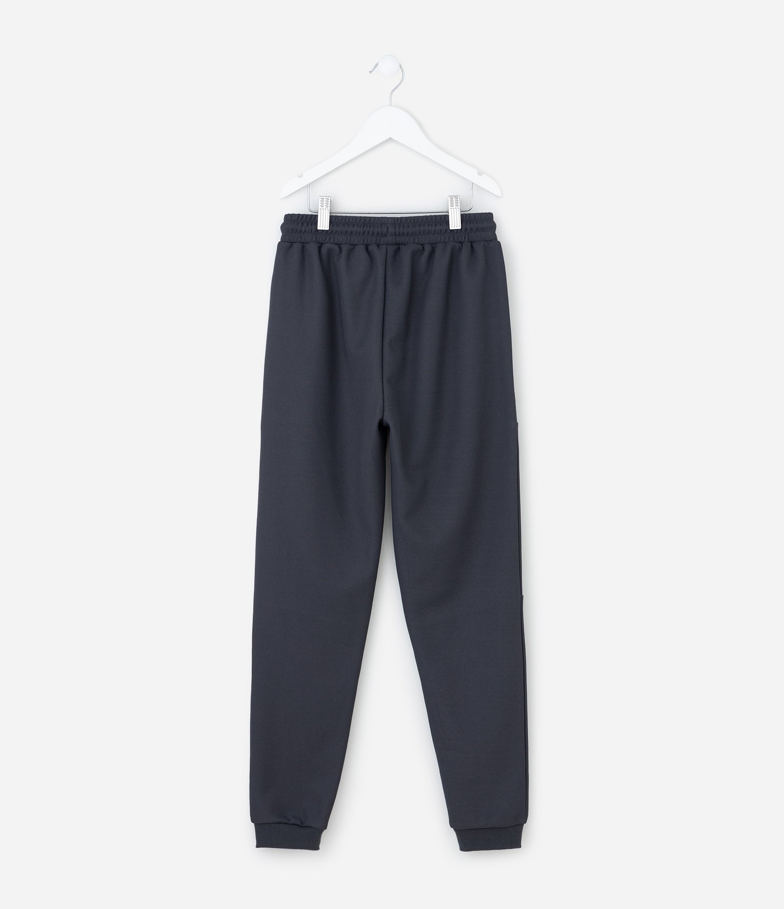 Calça Infantil em Moletom com Bolso com Zíper - Tam 5 a 14 Anos Cinza Chumbo 2