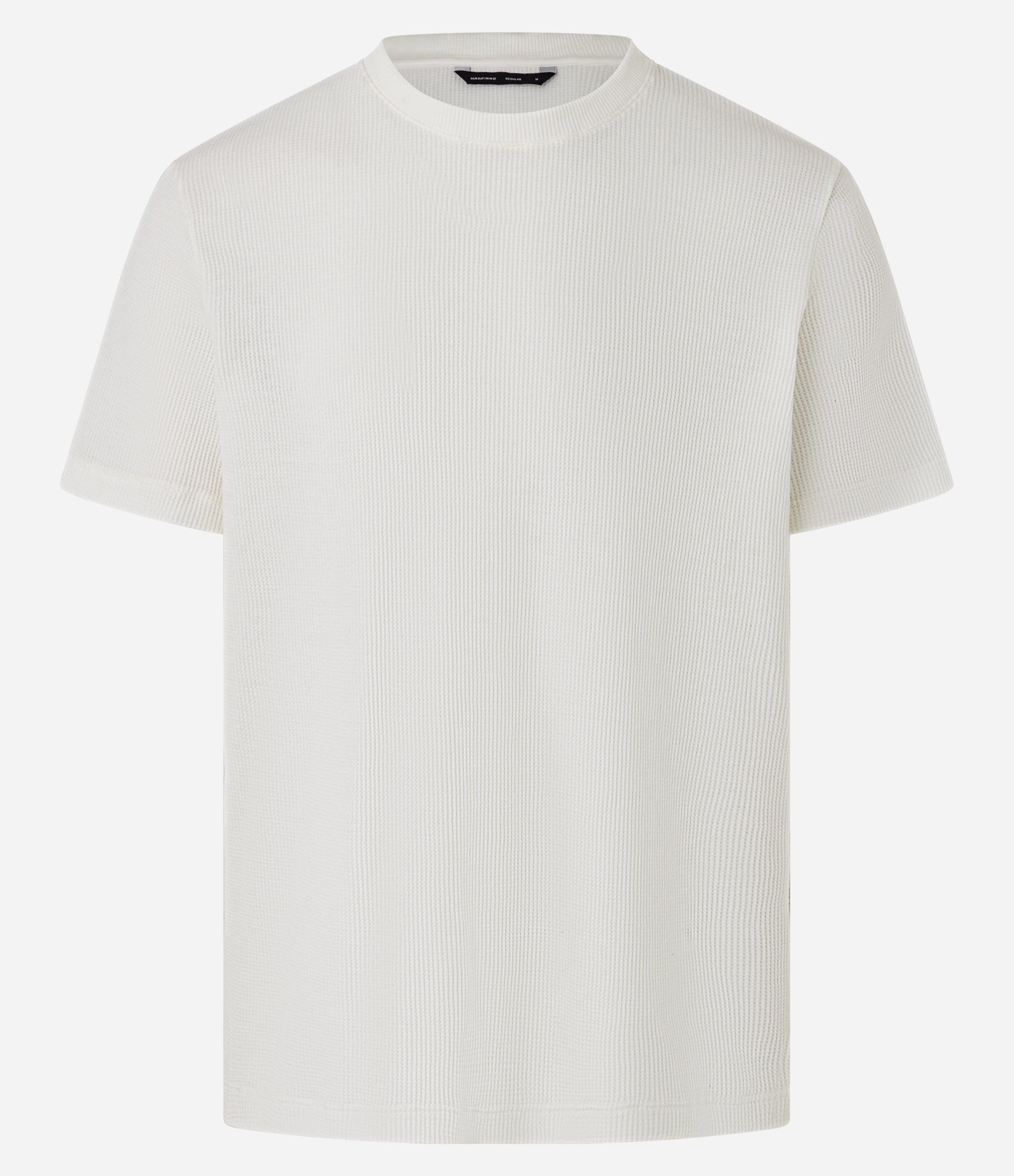 Camiseta Regular em Algodão com Textura Waffle Branco 8
