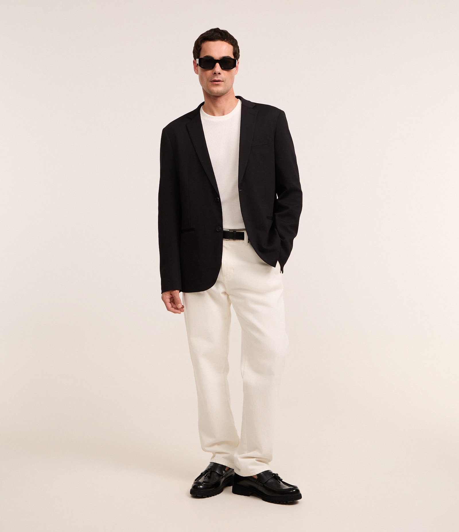 Camiseta Regular em Algodão com Textura Waffle Branco 2