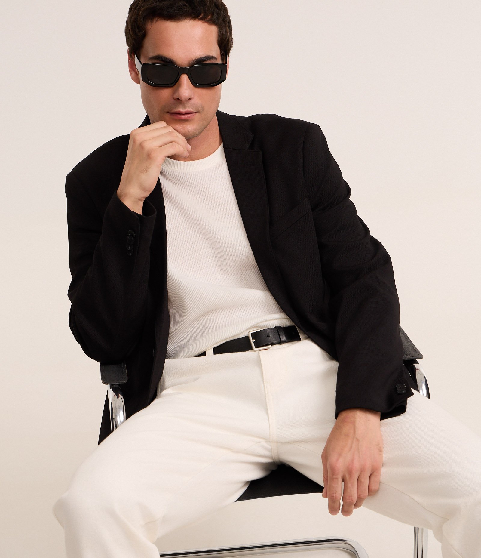 Camiseta Regular em Algodão com Textura Waffle Branco 3