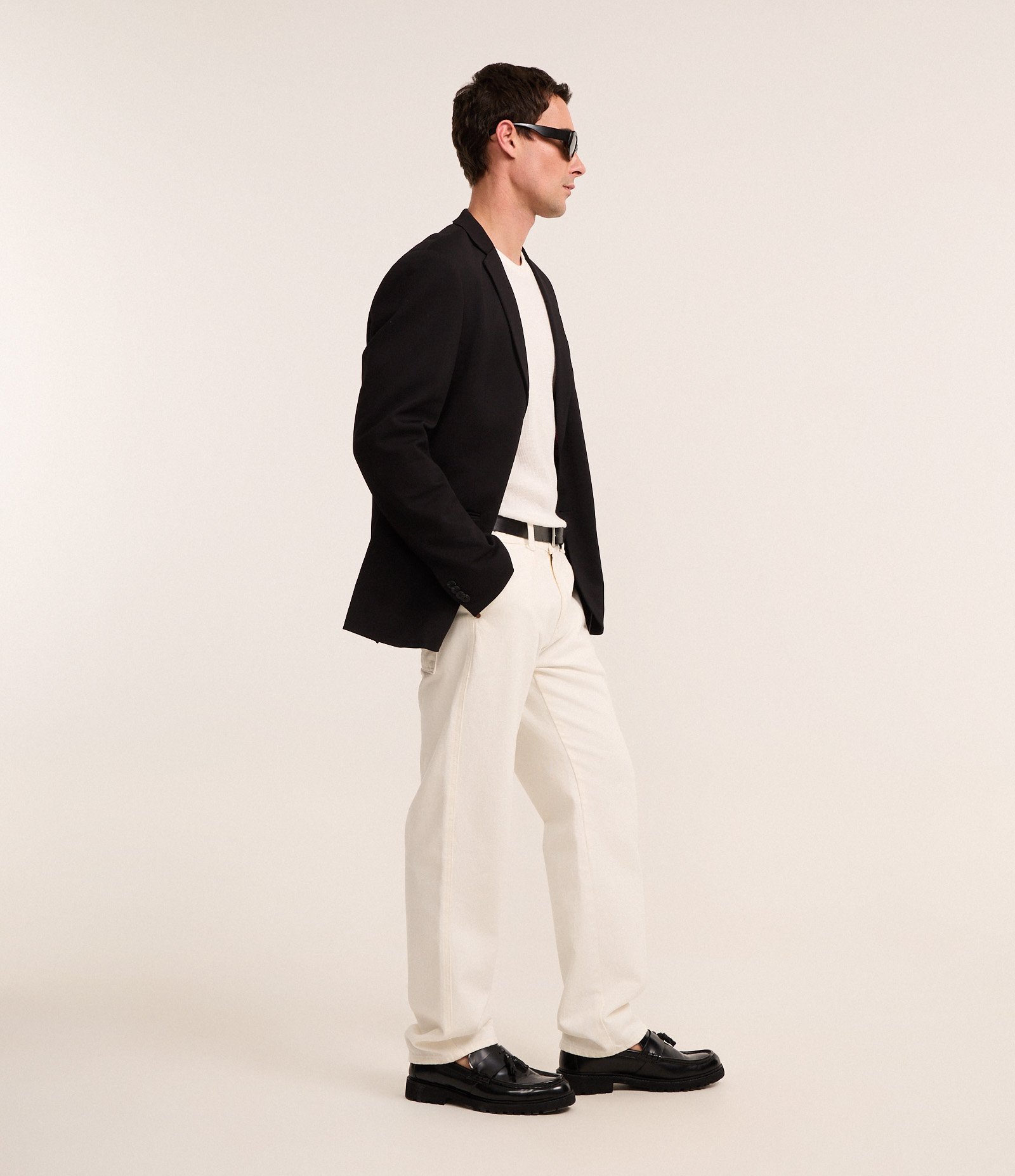 Camiseta Regular em Algodão com Textura Waffle Branco 5