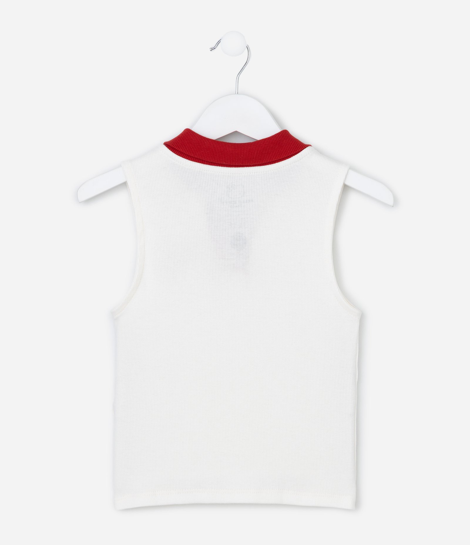Regata Infantil em Ribana com Gola Polo Hello Kitty - Tam 1 a 14 Anos Branco 3
