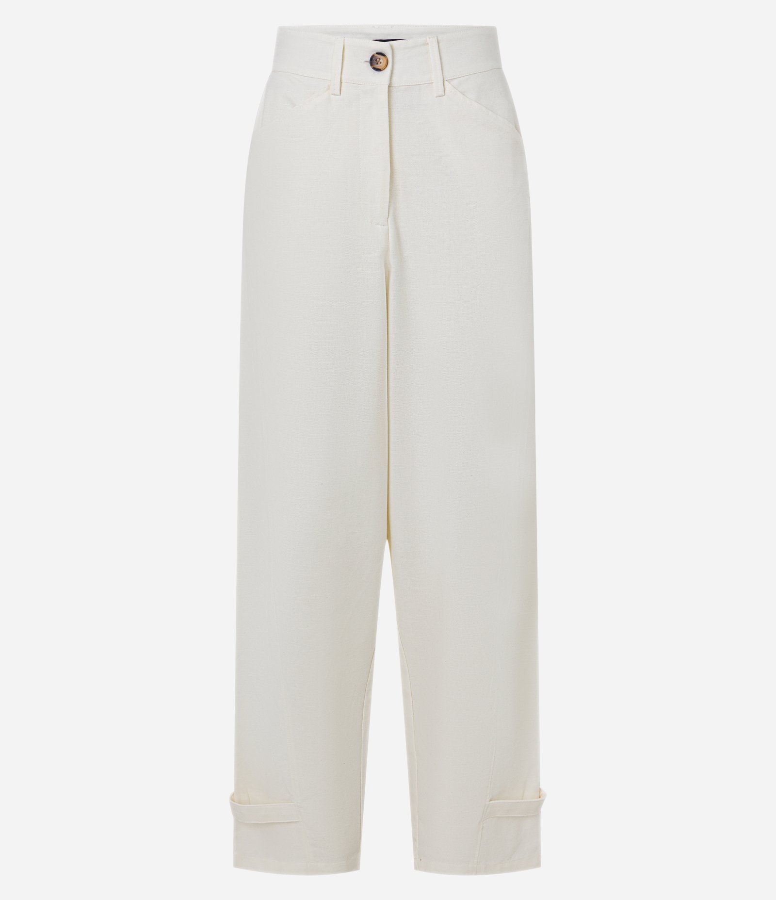 Calça Balloon em Sarja com Detalhes Branco 6