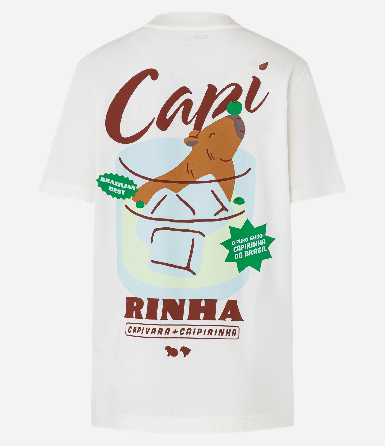 Camiseta em Algodão com Estampa Capivara Caipirinha Branco 6