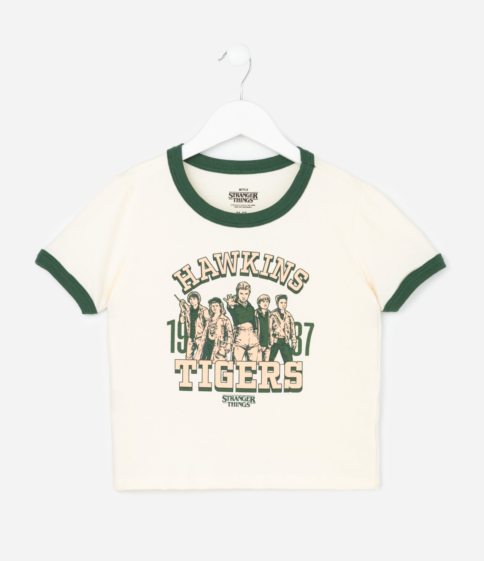 Camiseta Infantil com Estampa Stranger Things - Tam 5 a 14 Anos Bege 1