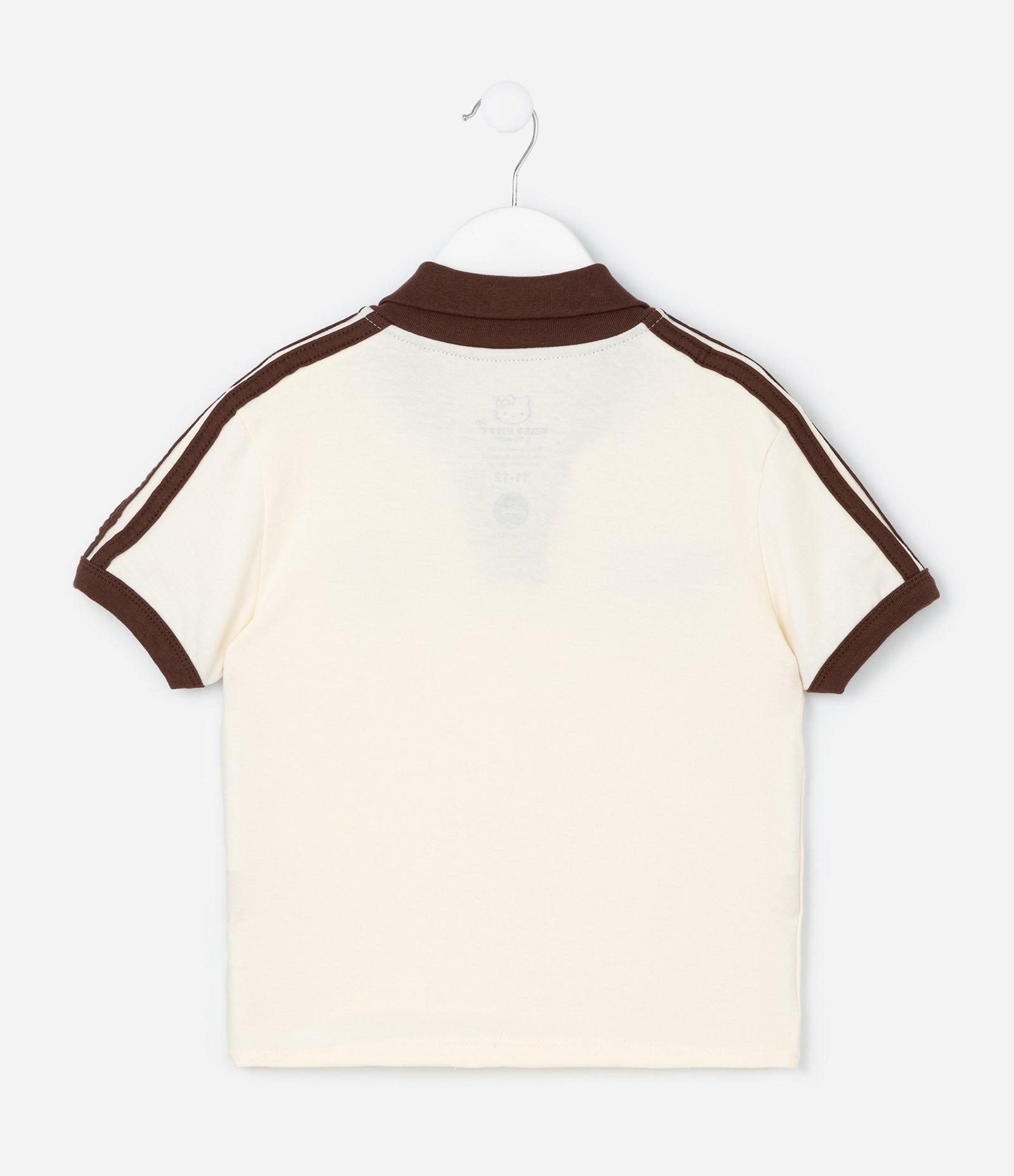 Camiseta Polo Infantil Hello Kitty com Bola de Vôlei - Tam 5 a 14 Anos Bege 2