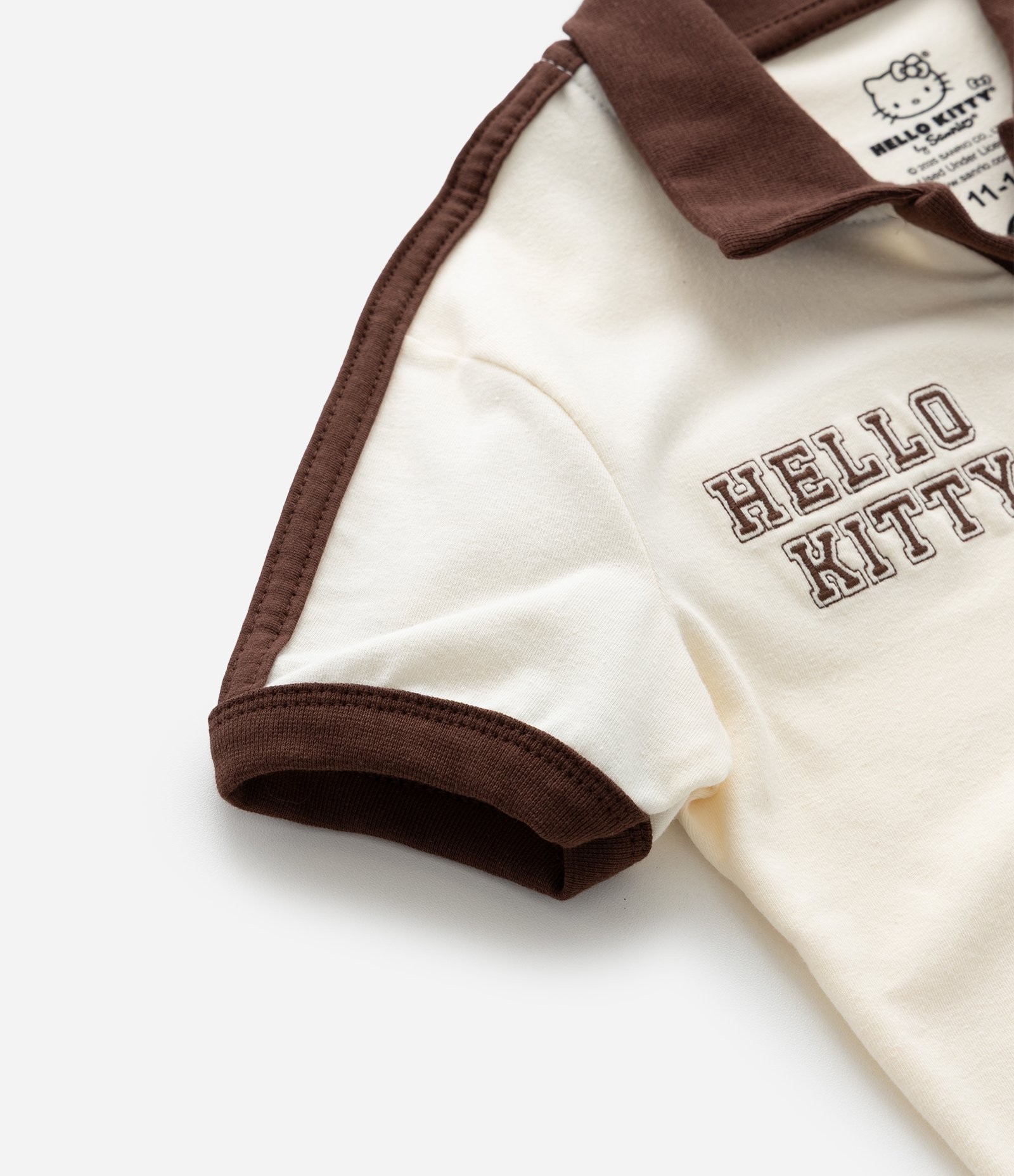 Camiseta Polo Infantil Hello Kitty com Bola de Vôlei - Tam 5 a 14 Anos Bege 6