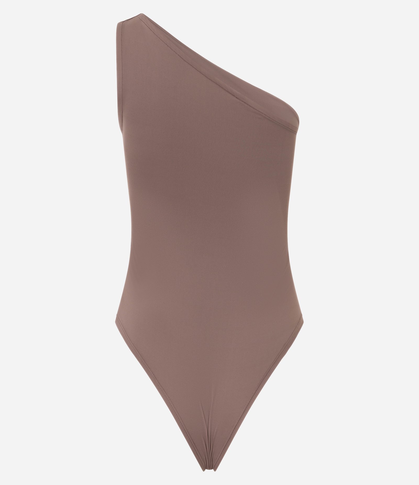 Body Ombro Único em Microfibra Marrom Acinzentado 7