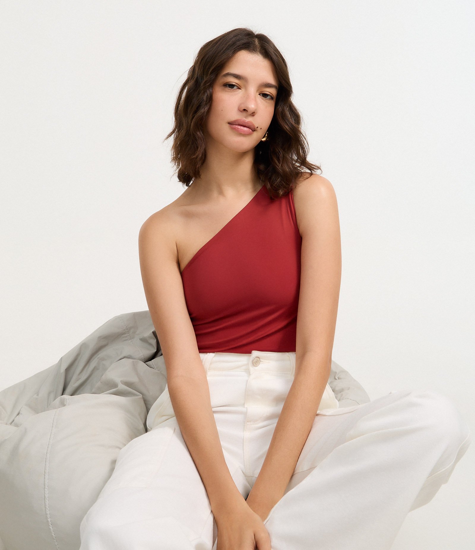 Body Ombro Único em Microfibra Vermelho 1