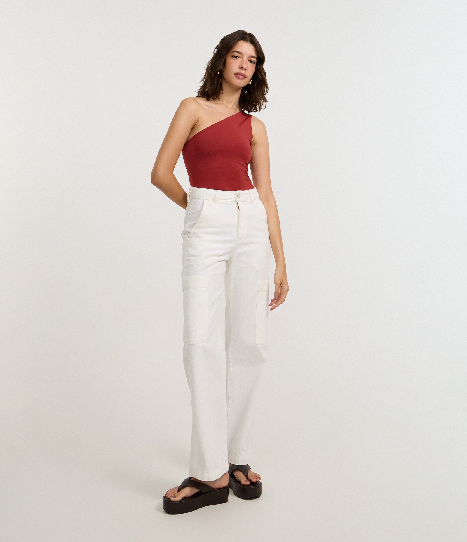 Body Ombro Único em Microfibra Vermelho 2