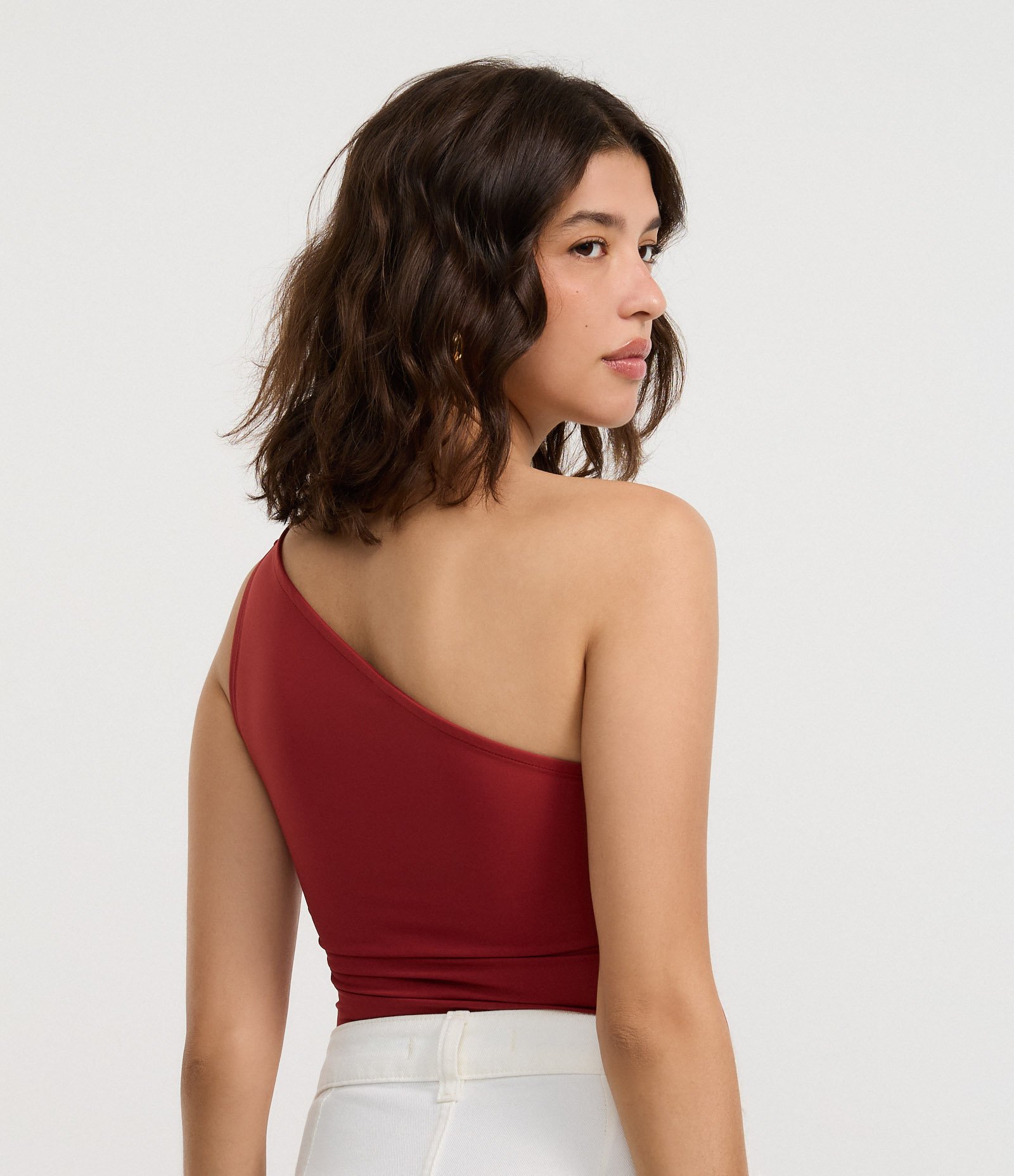 Body Ombro Único em Microfibra Vermelho 3