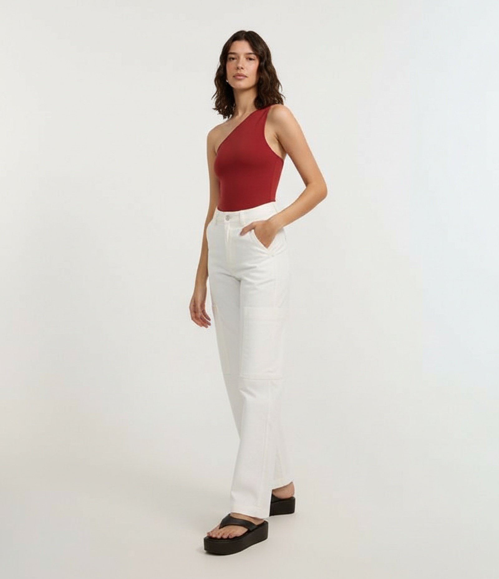 Body Ombro Único em Microfibra Vermelho 6