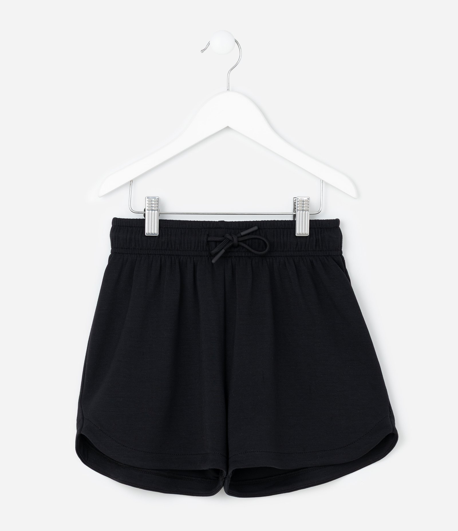 Short Infantil Runner em Moletinho sem Felpa com Amarração Tam - 5 a 14 Anos Preto 1