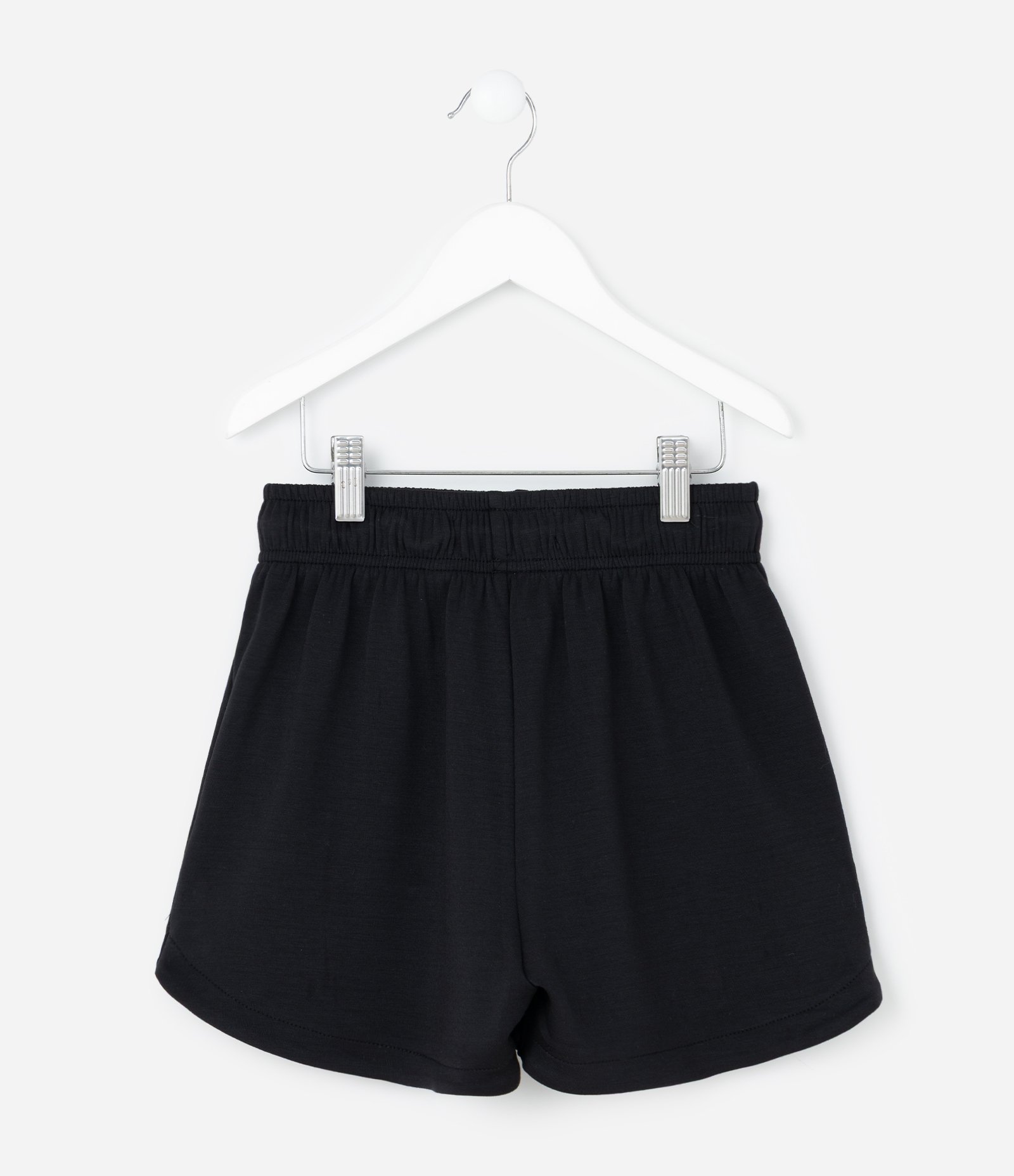 Short Infantil Runner em Moletinho sem Felpa com Amarração Tam - 5 a 14 Anos Preto 2