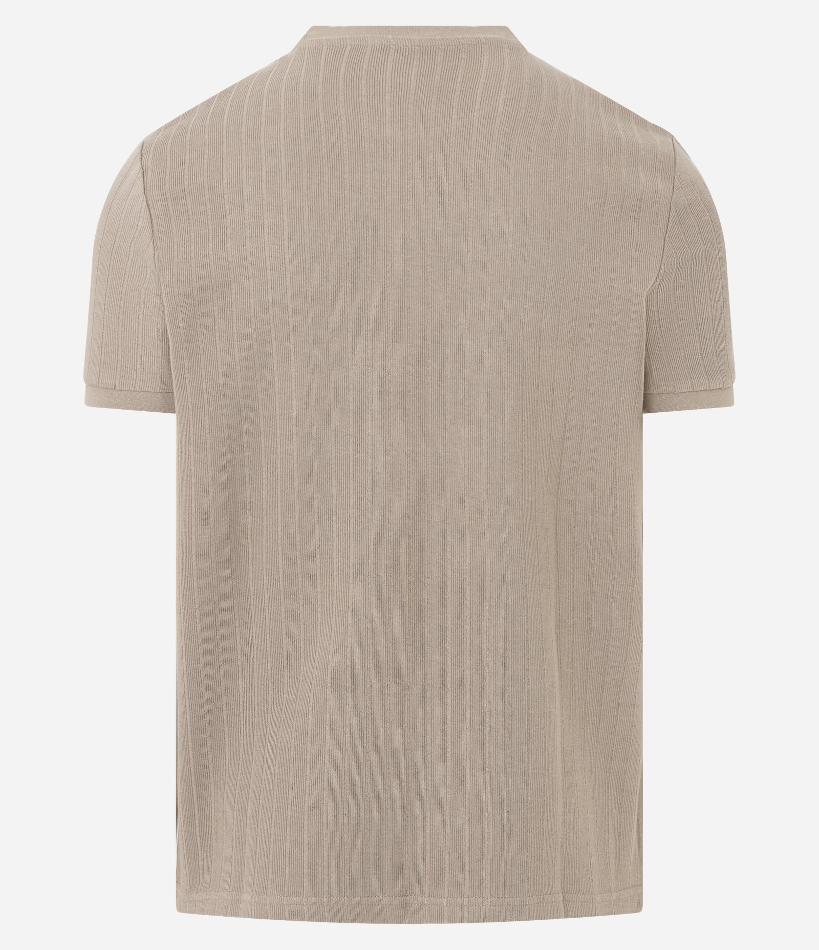 Camiseta Slim em Algodão com Textura Canelada Bege 4