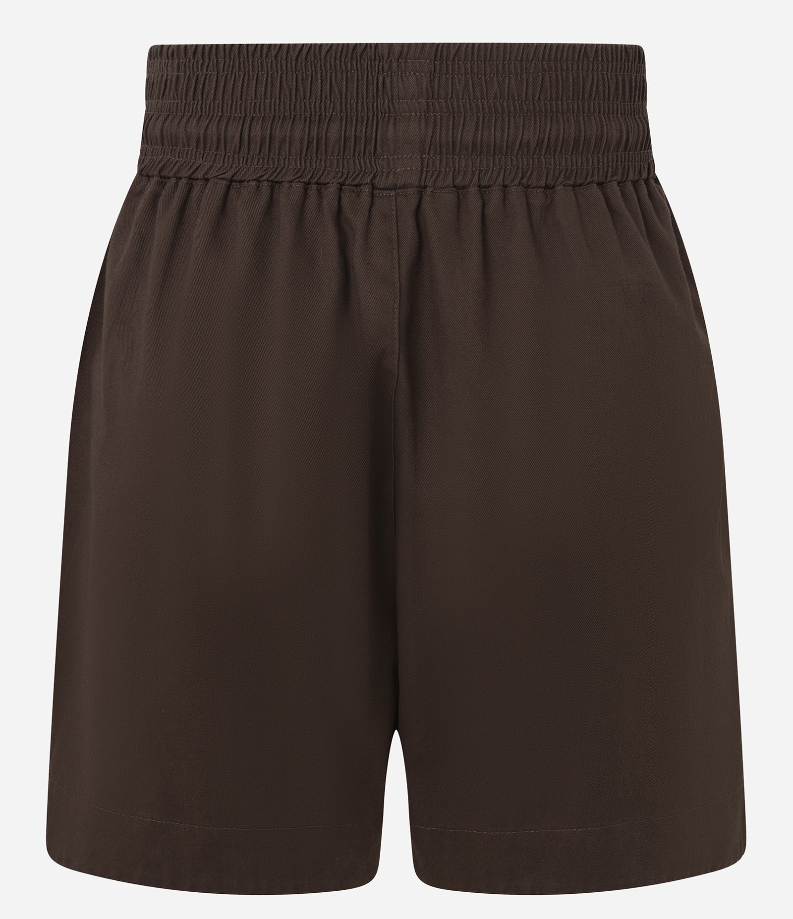 Short Runner em Sarja com Elástico e Amarração Marrom 2