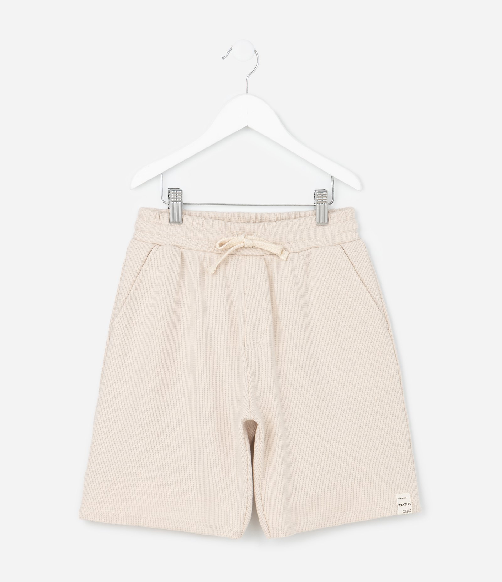 Bermuda Infantil com Textura Waffle - Tam 5 a 14 Anos Bege 1