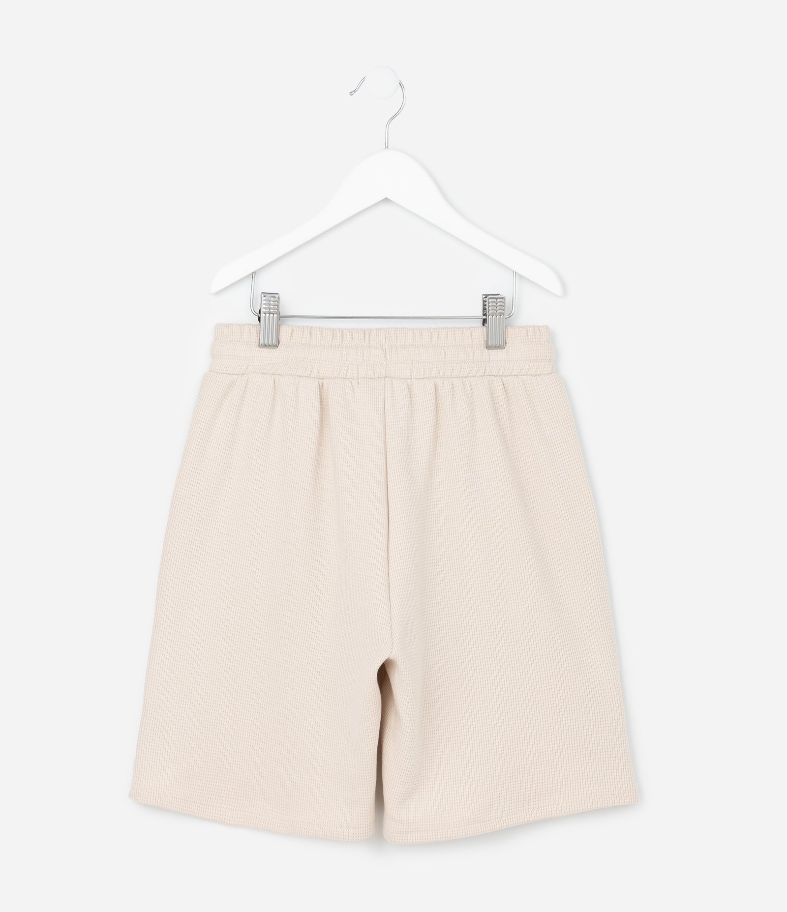 Bermuda Infantil com Textura Waffle - Tam 5 a 14 Anos Bege 2