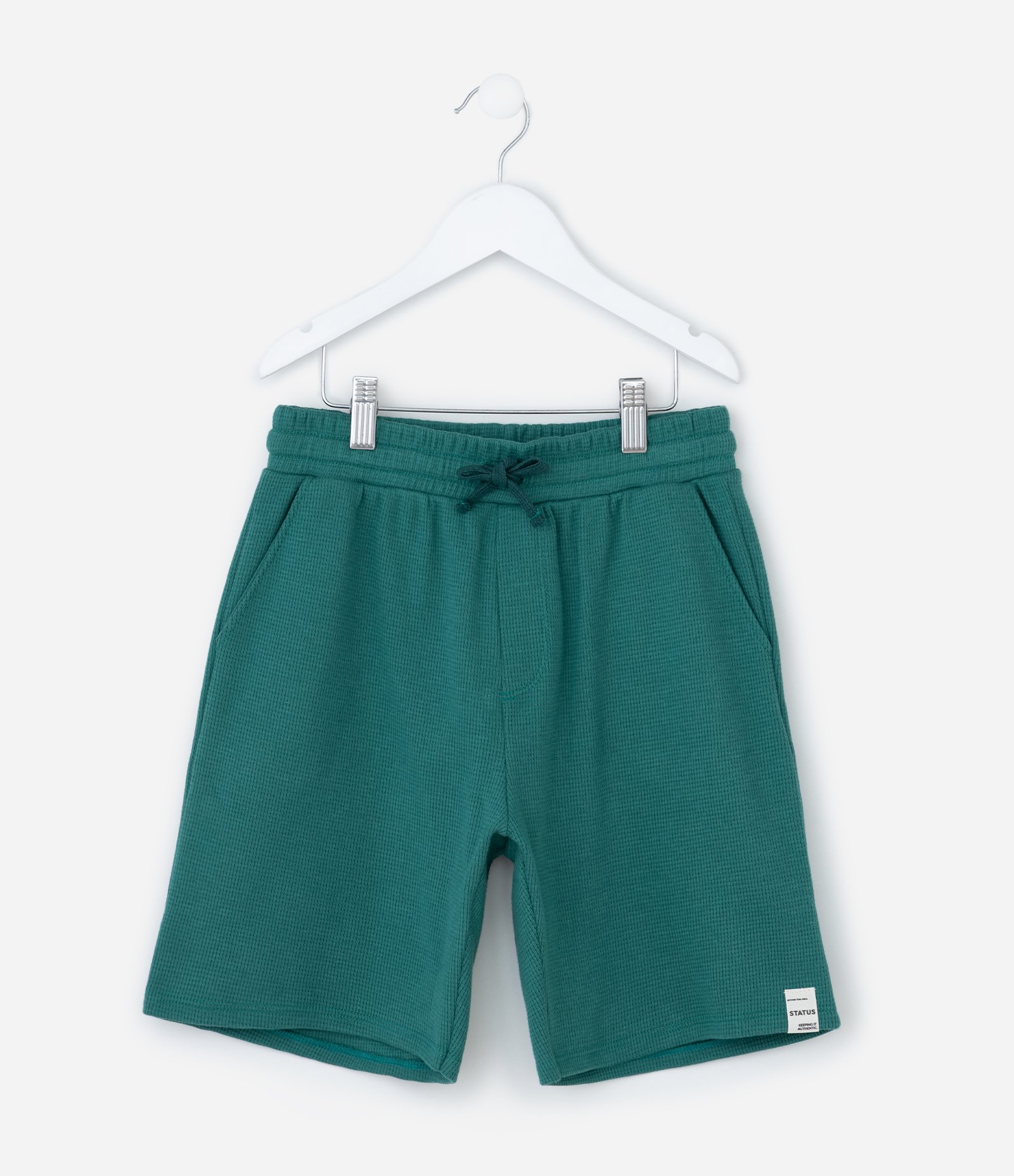 Bermuda Infantil com Textura Waffle - Tam 5 a 14 Anos Verde 1