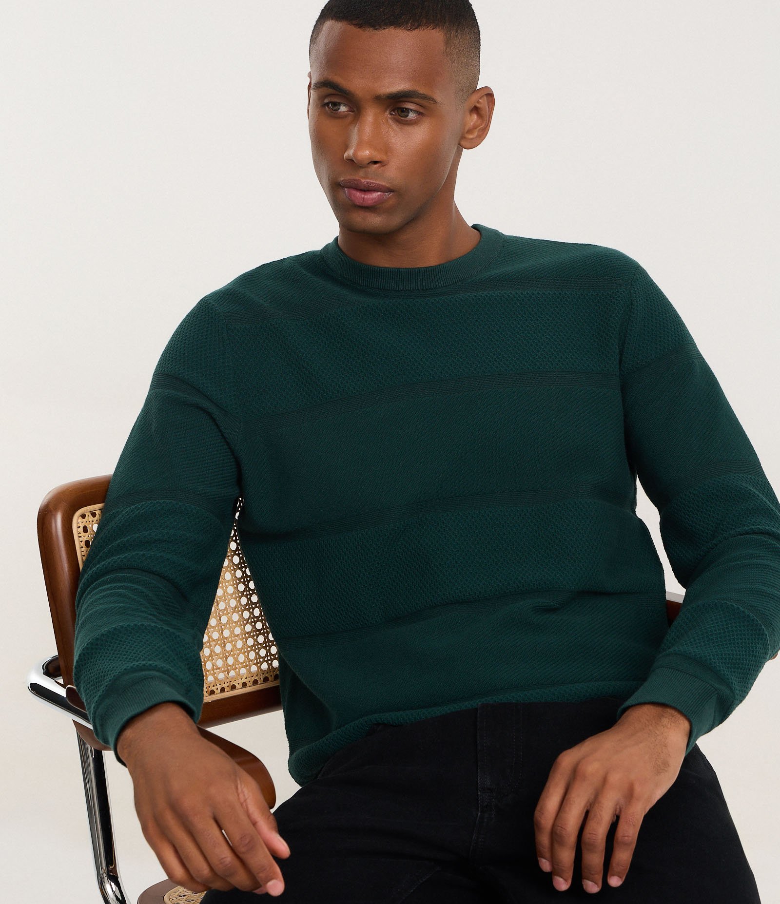 Casaco Comfort em Algodão Texturizado Verde 3