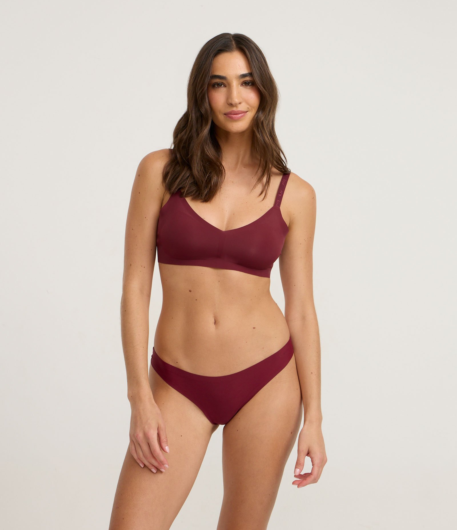 Sutiã Top com Bojo Removível em Microfibra Vinho 2