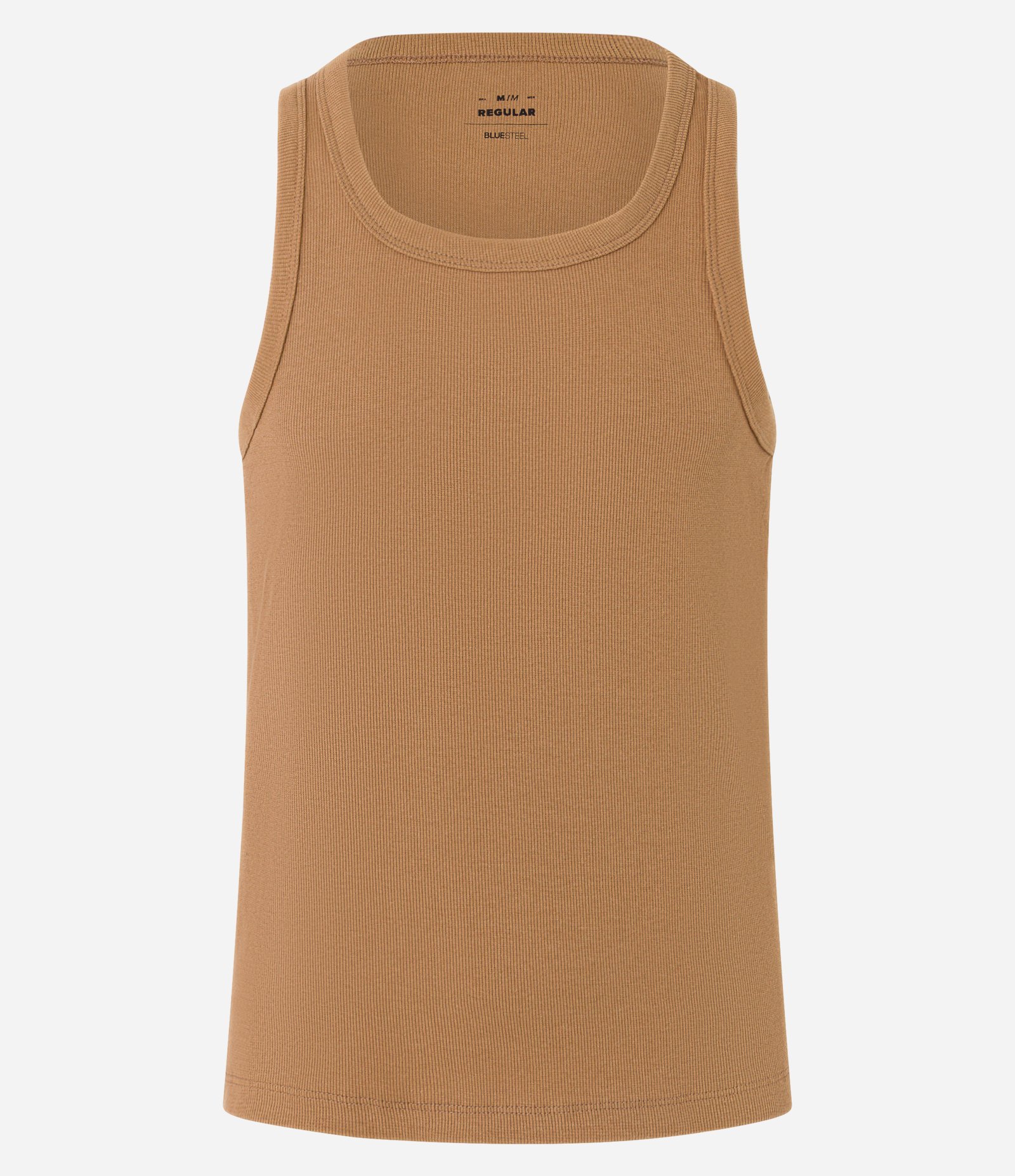 Regata Regular Básica em Ribana de Algodão Marrom 4