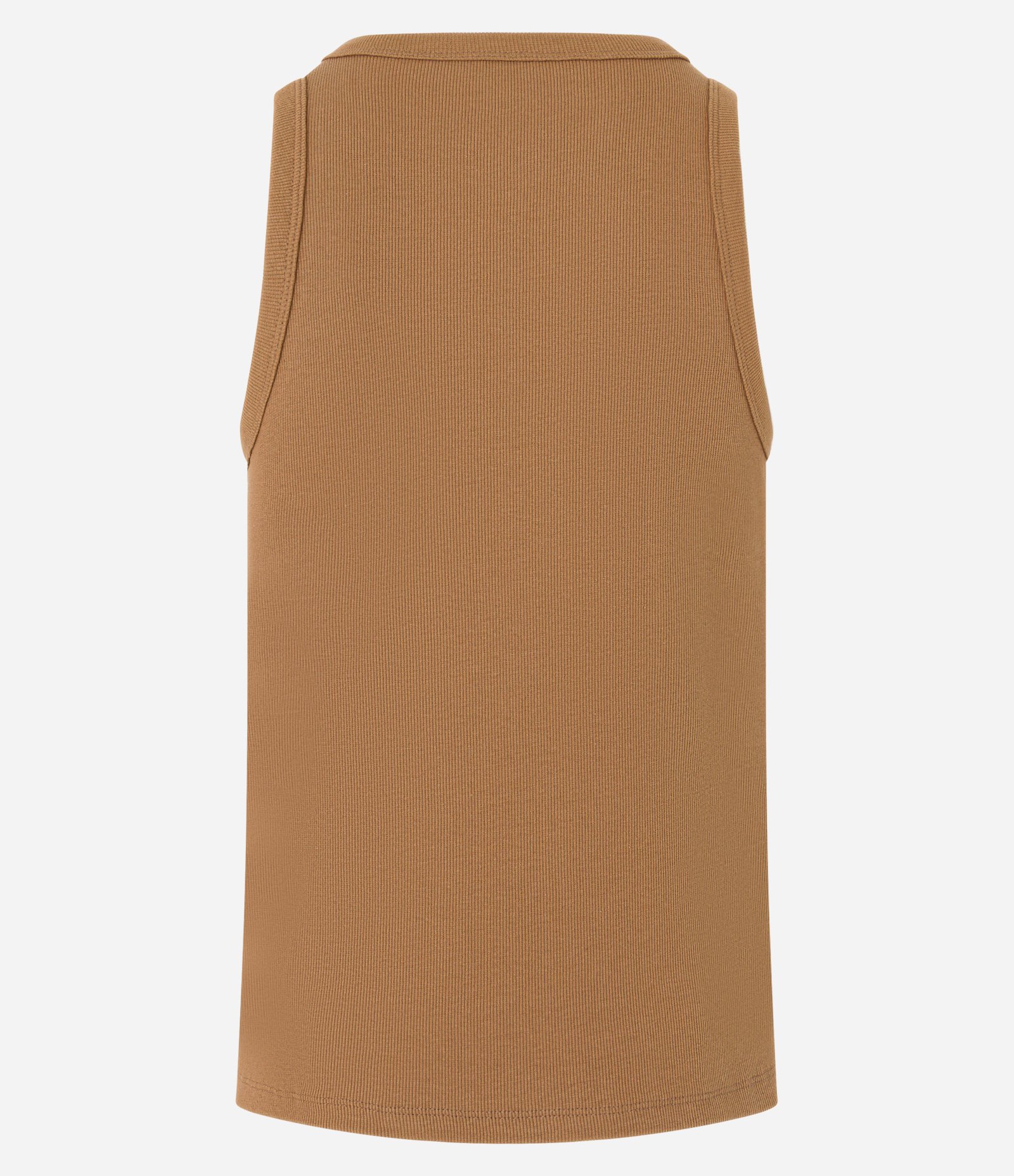 Regata Regular Básica em Ribana de Algodão Marrom 6