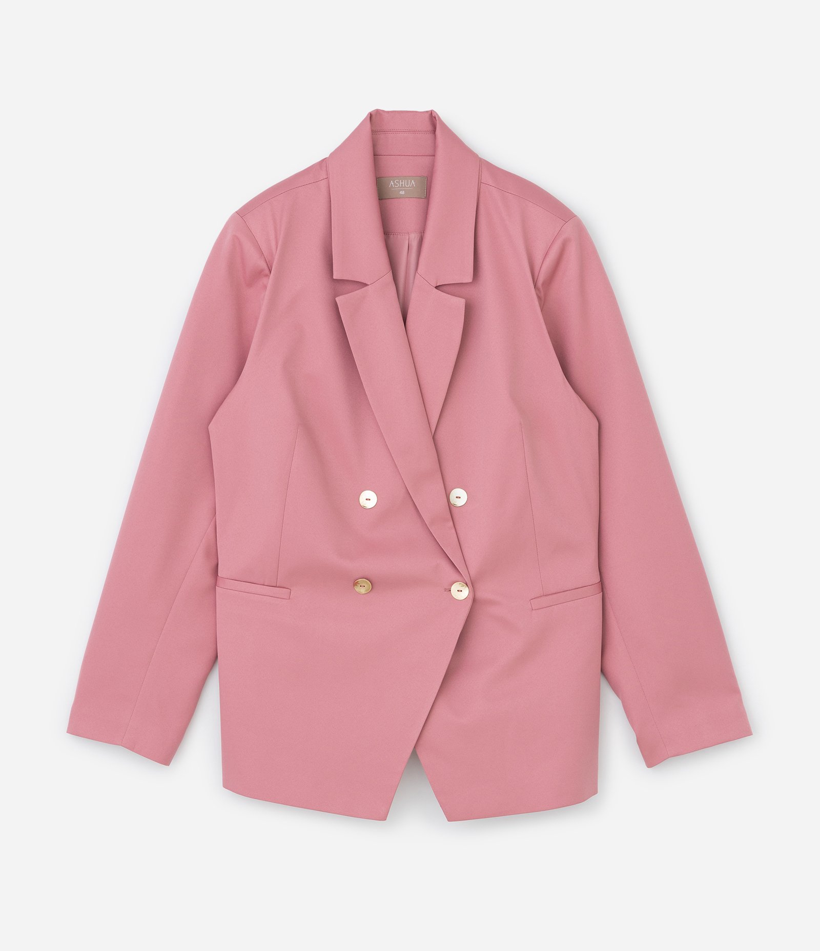 Blazer Alfaiataria Transpassado Rosa com 4 Botões Curve & Plus Size Rosa 5