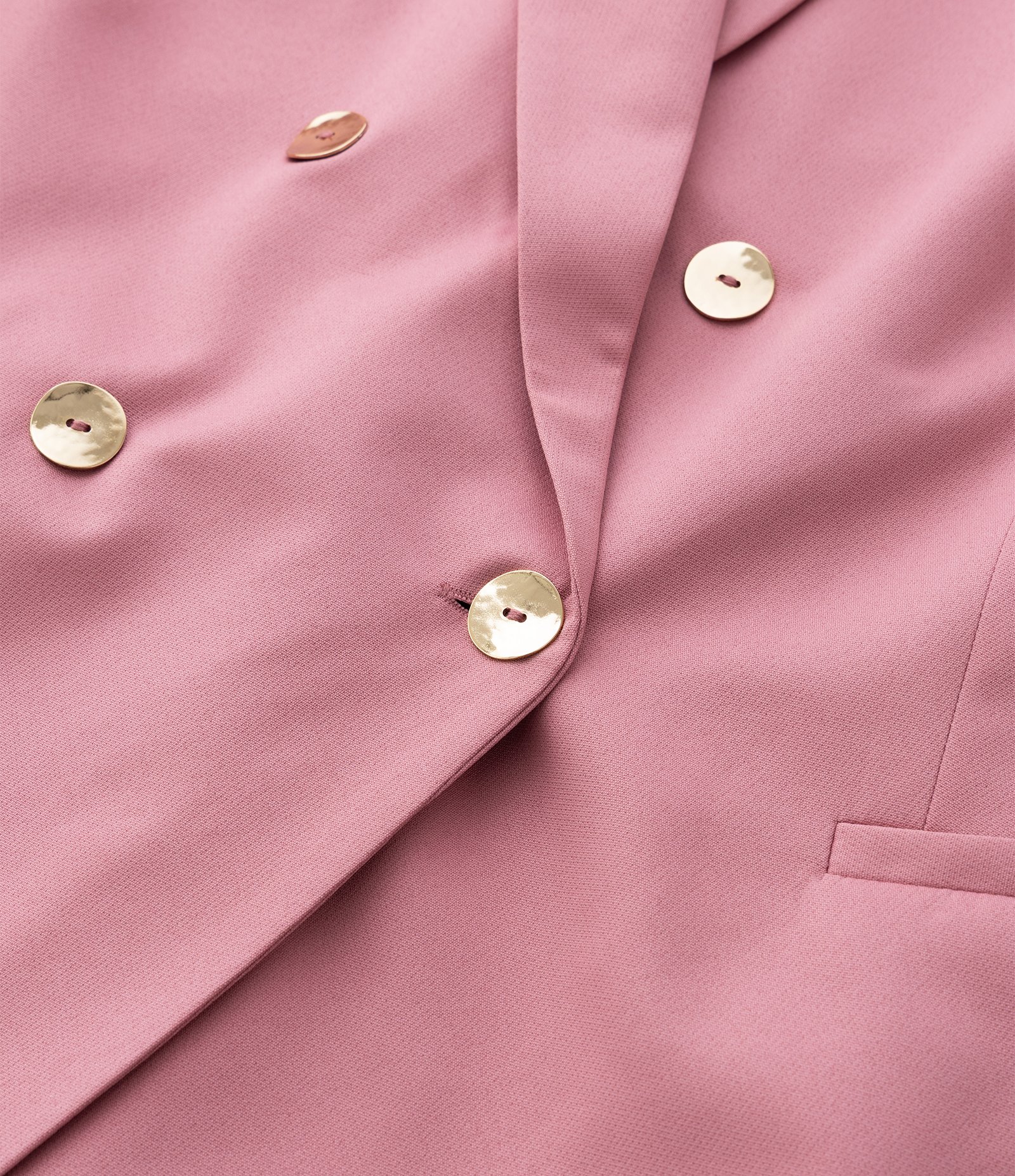 Blazer Alfaiataria Transpassado Rosa com 4 Botões Curve & Plus Size Rosa 7