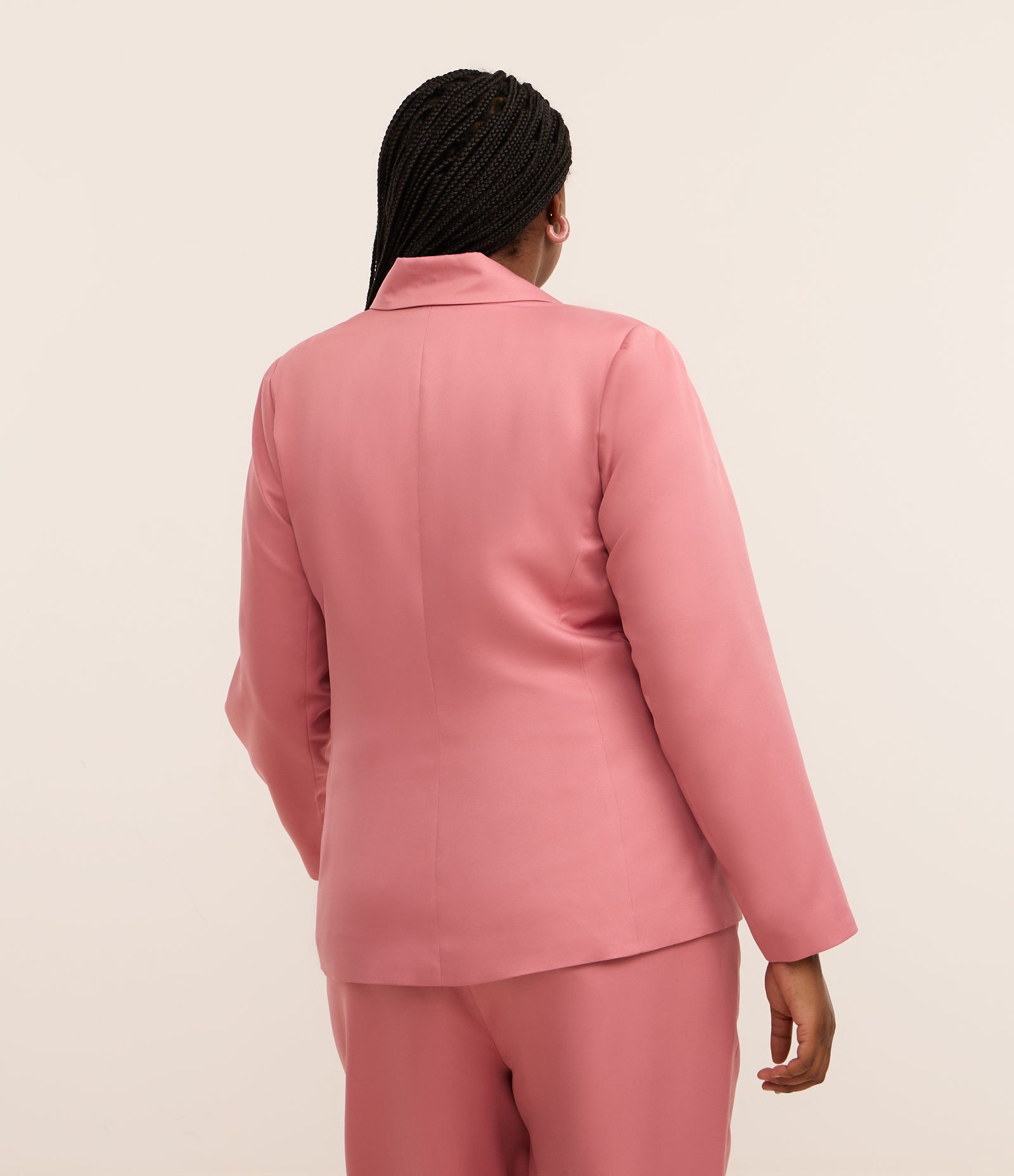 Blazer Alfaiataria Transpassado Rosa com 4 Botões Curve & Plus Size Rosa 4