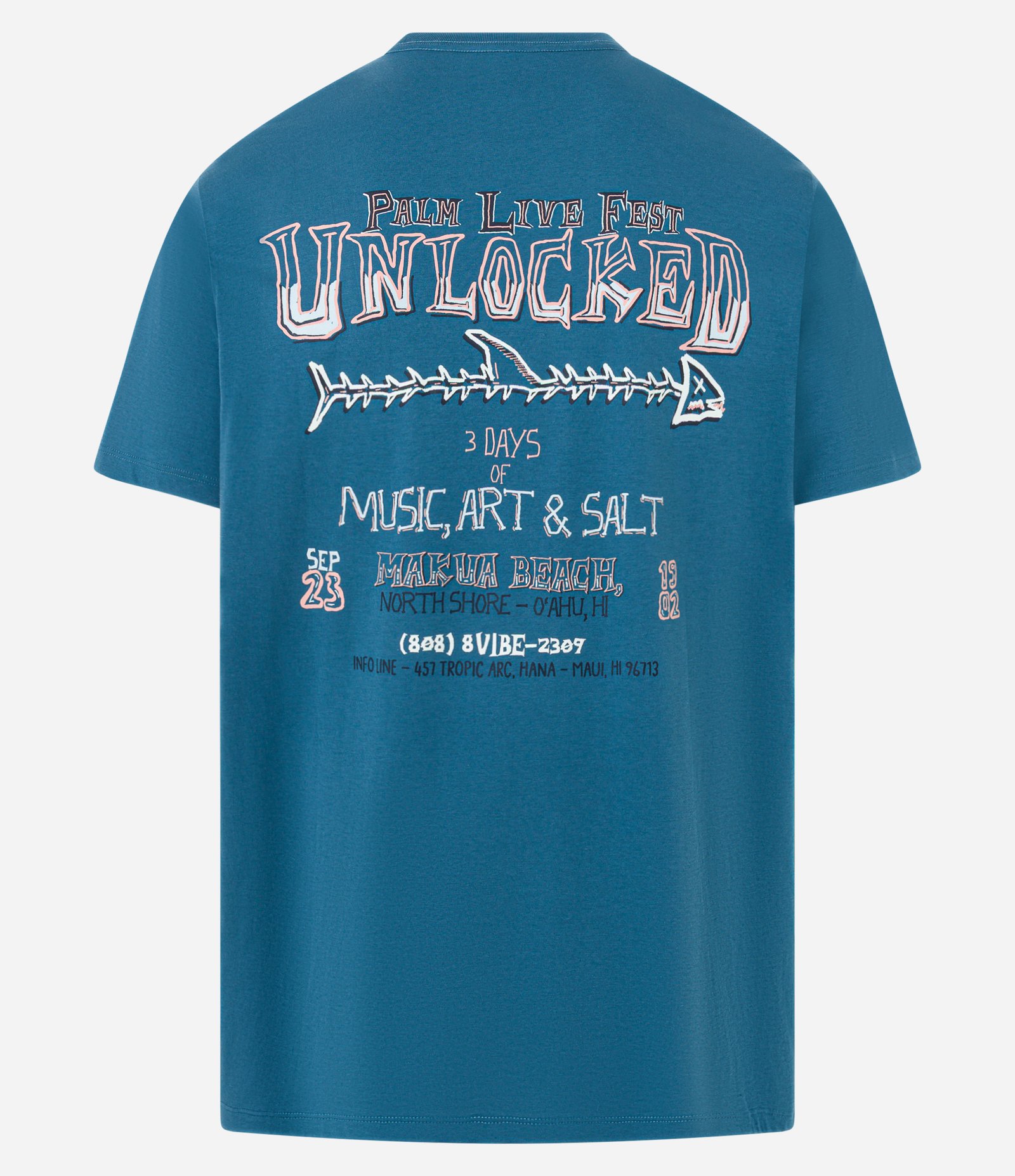 Camiseta Comfort em Algodão Peruano com Estampa Lettering Unlocked Azul 6