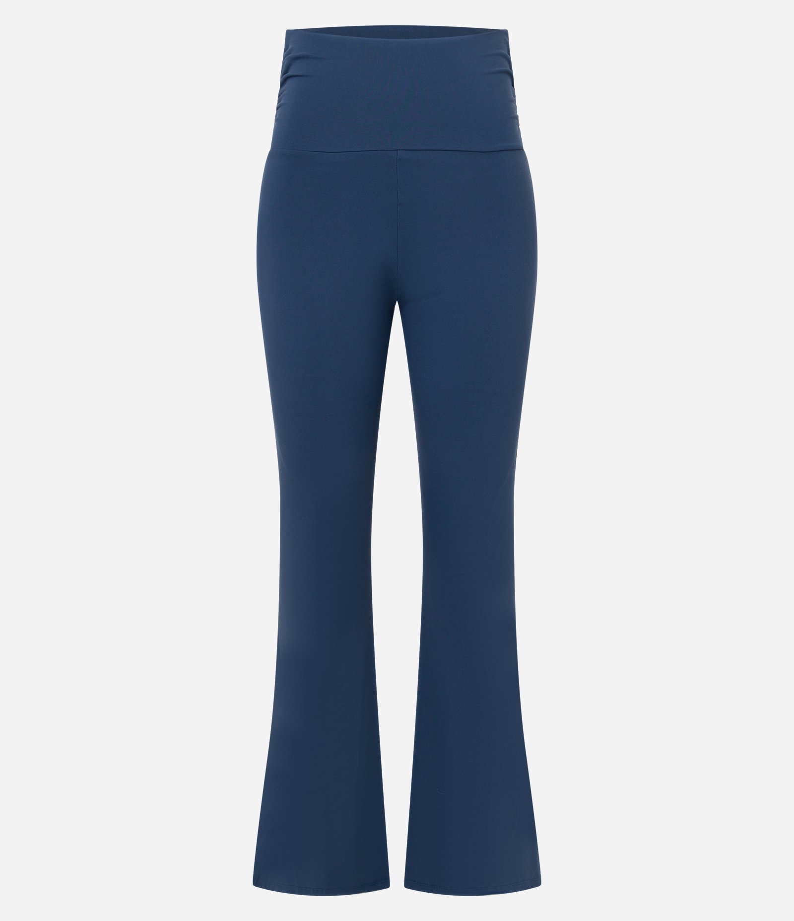 Calça Flare com Pala em Microfibra Azul 6