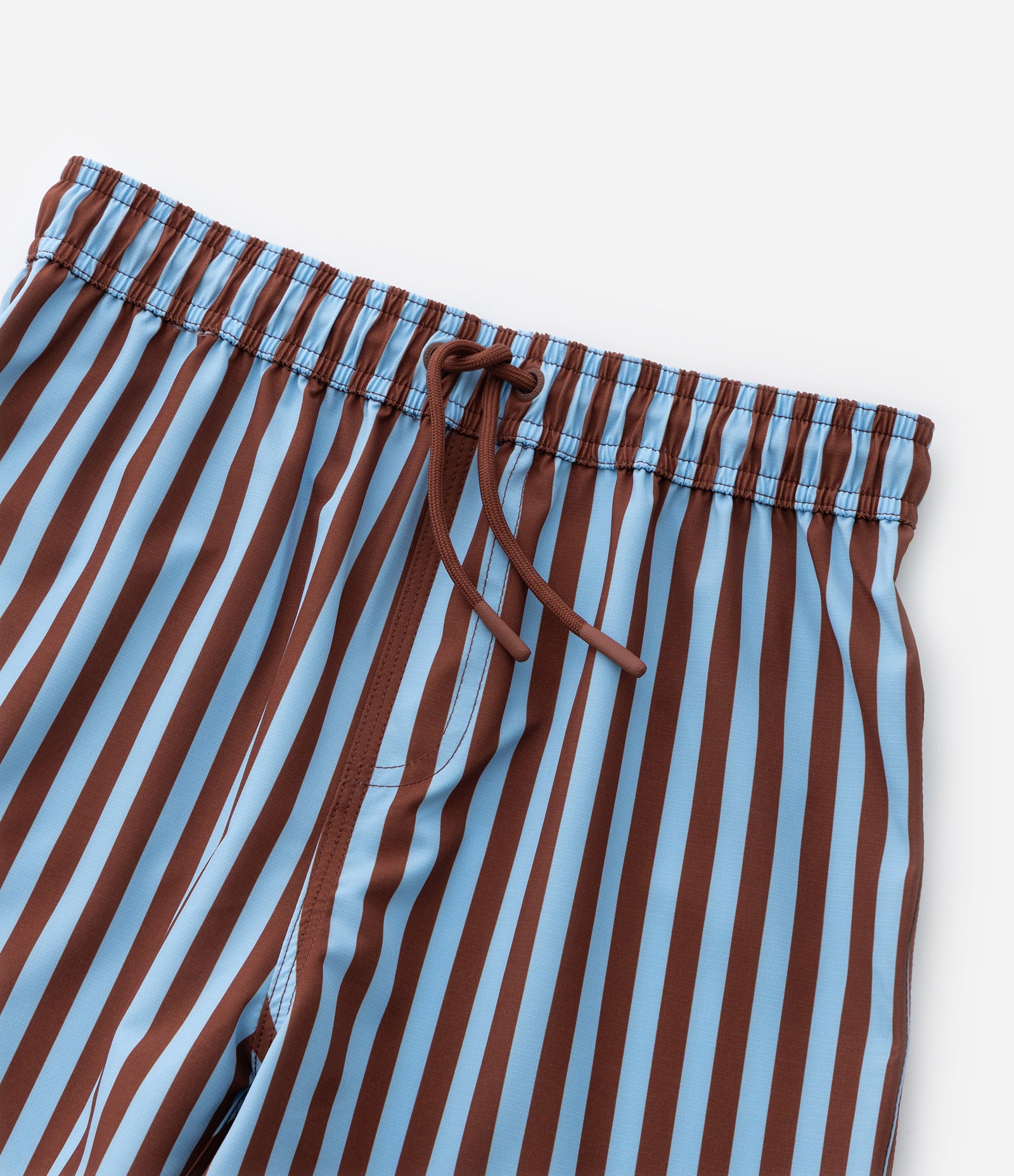 Bermuda Infantil de Banho em Rip Stop Listrada - Tam 5 a 14 Anos Marrom/Azul 6