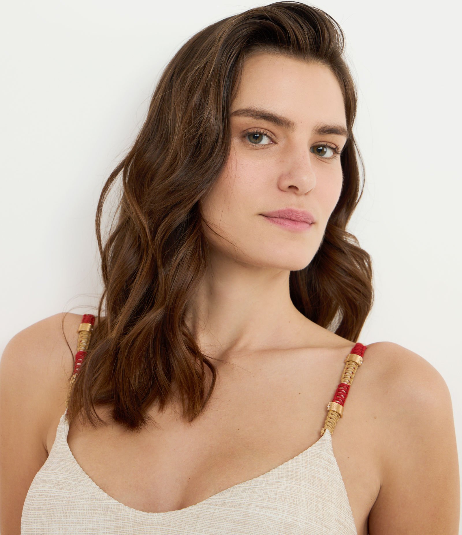 Biquíni Top Camisetinha em Microfibra com Textura Linho Bege 3